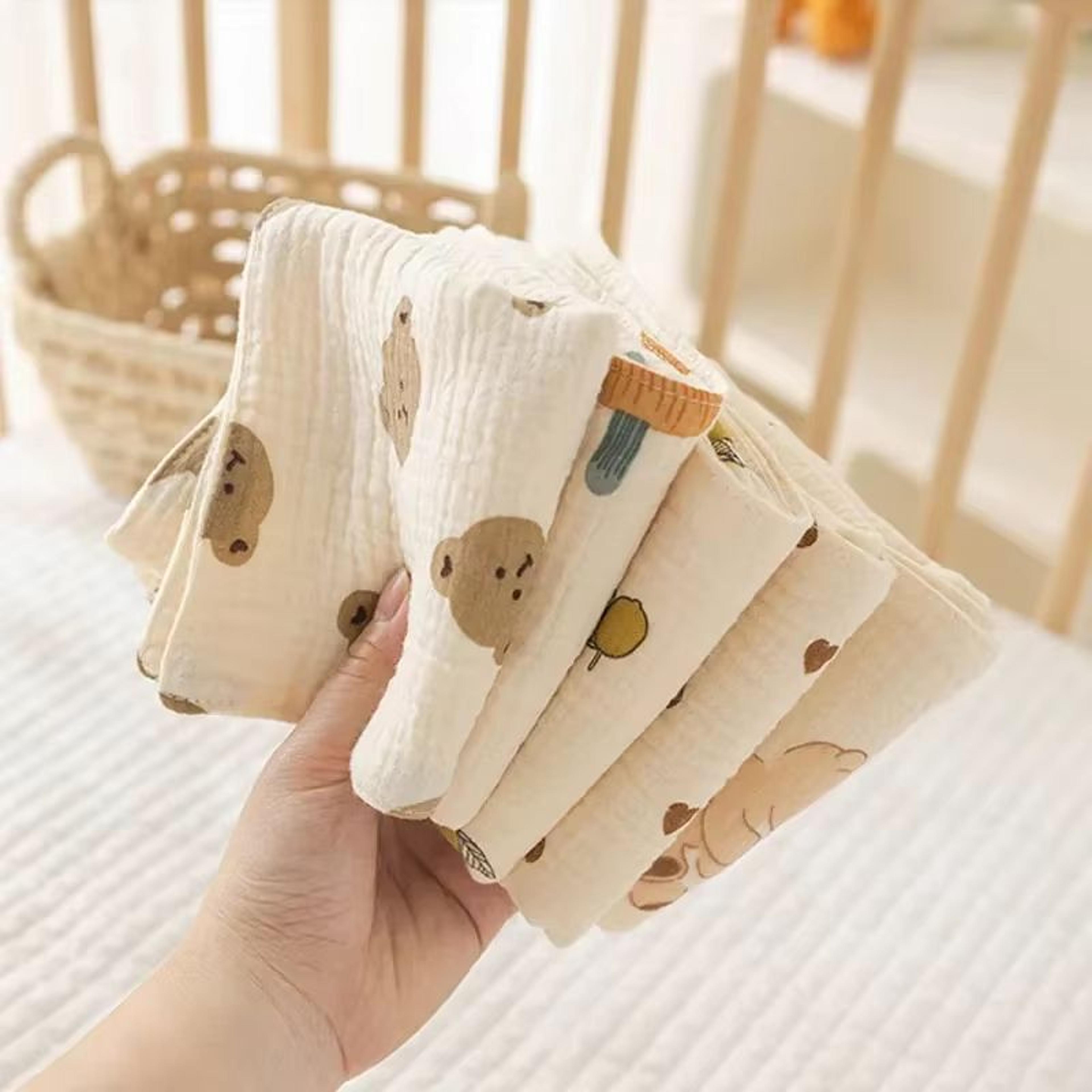 PureSoft 4Layer Cotton Muslin Baby Face Towels And Long Burp Cloths 5
