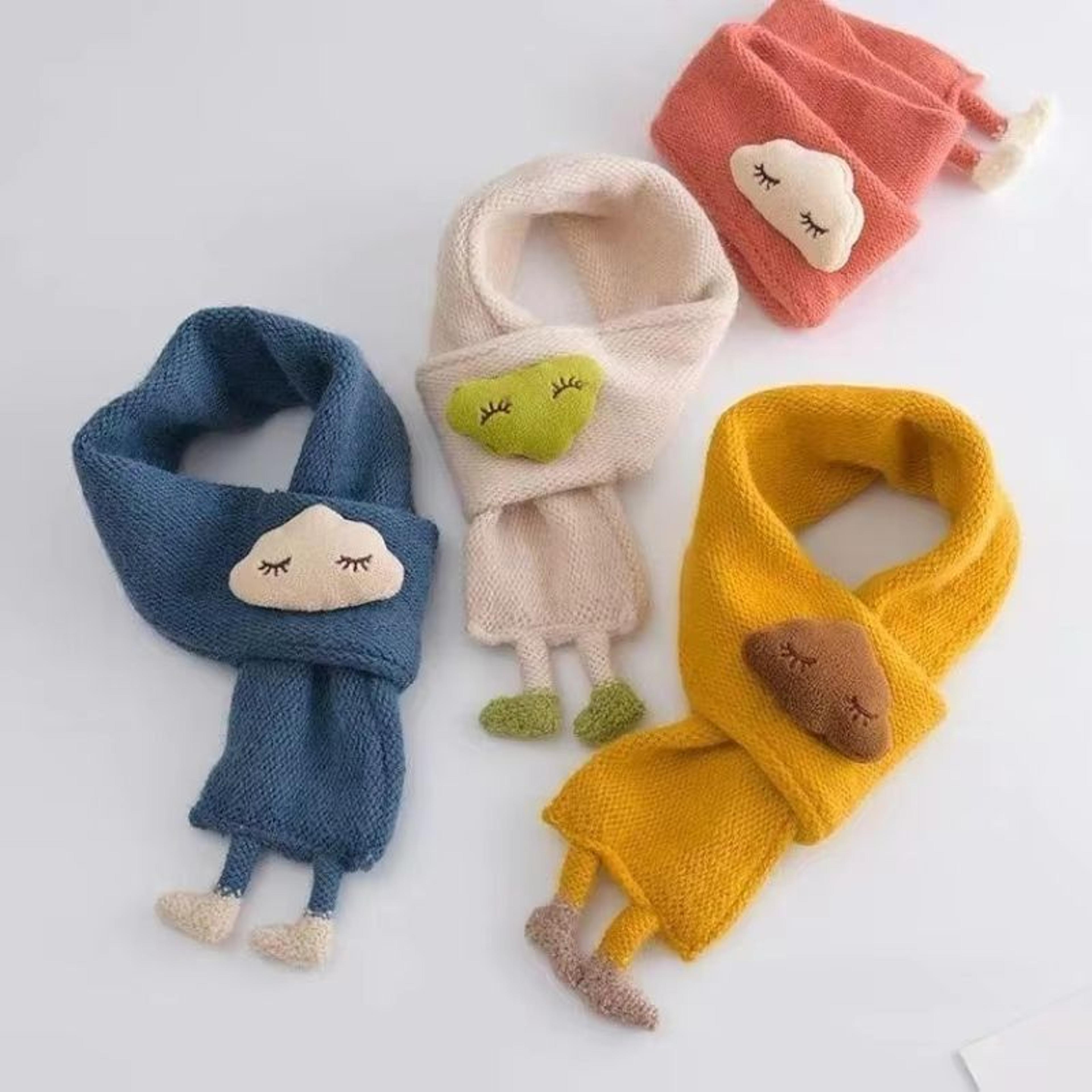 FluffCloud 3D Knitted Baby Scarf  Warm Winter Neck Cover For Kids 2