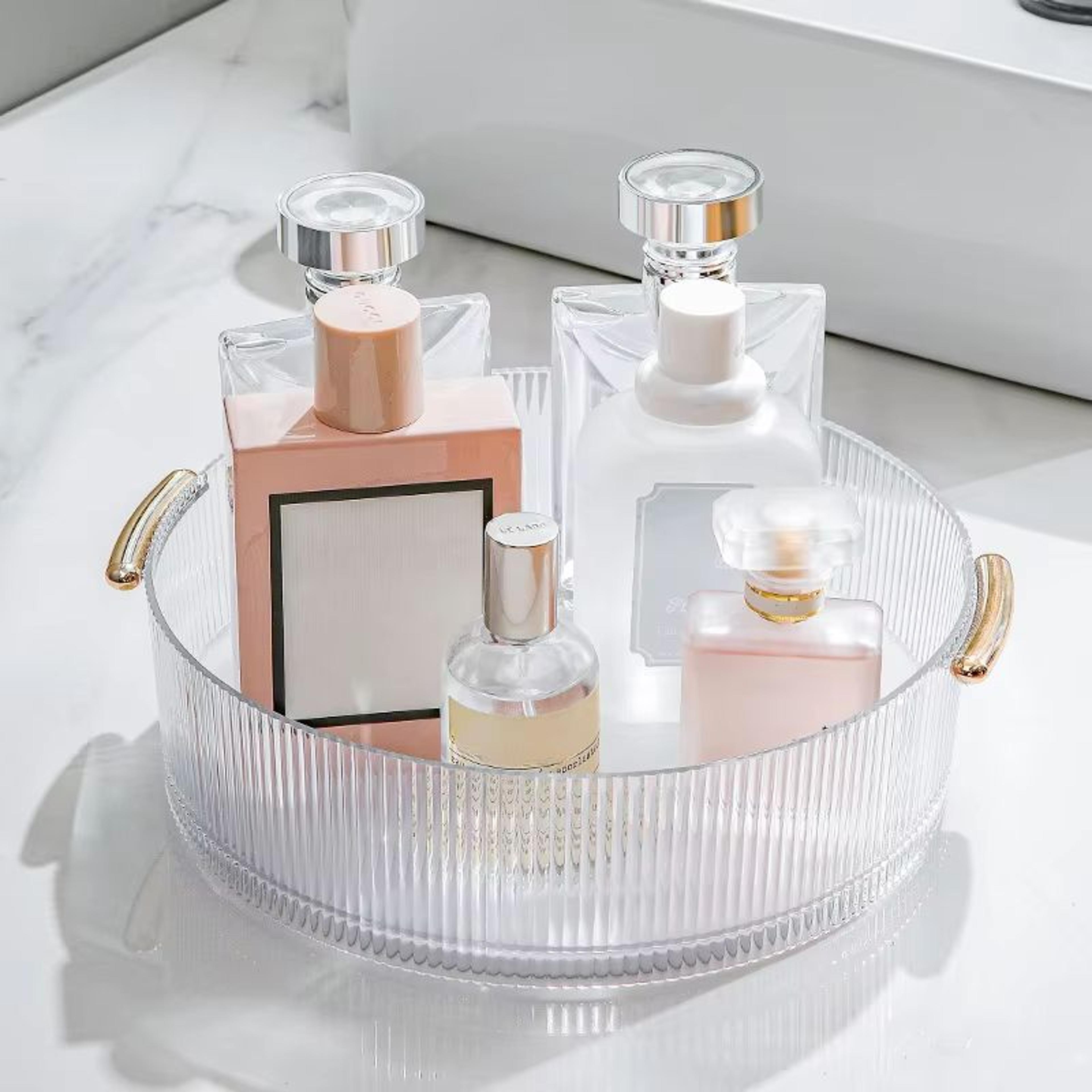 SpinClear 360 Rotating Cosmetic Storage Box  Large Capacity Transparent Turntable Organizer 1