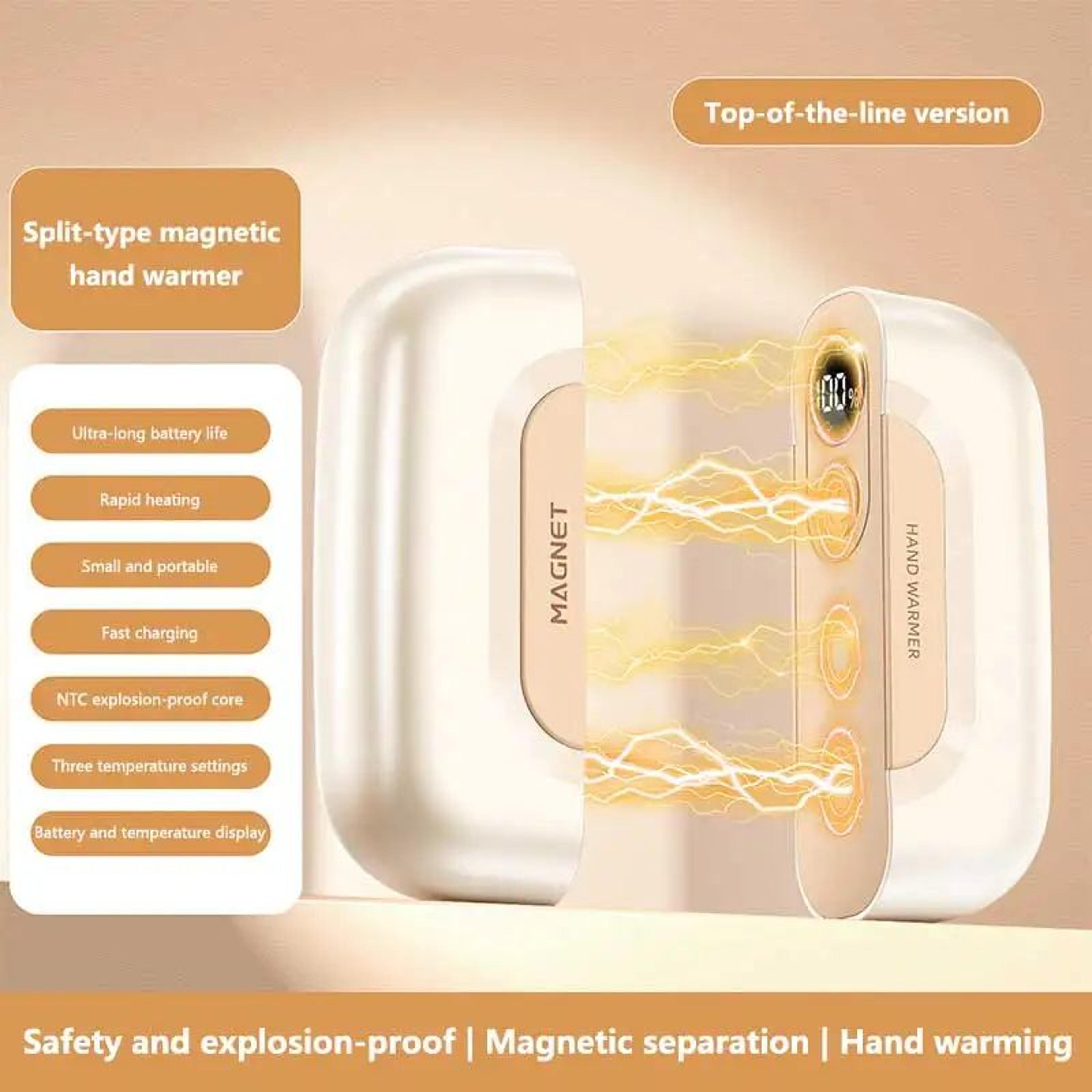 WarmWave 2in1 Magnetic Hand Warmer And 60000 MAh Power Bank  Portable USB Rechargeable Pocket Heate 1