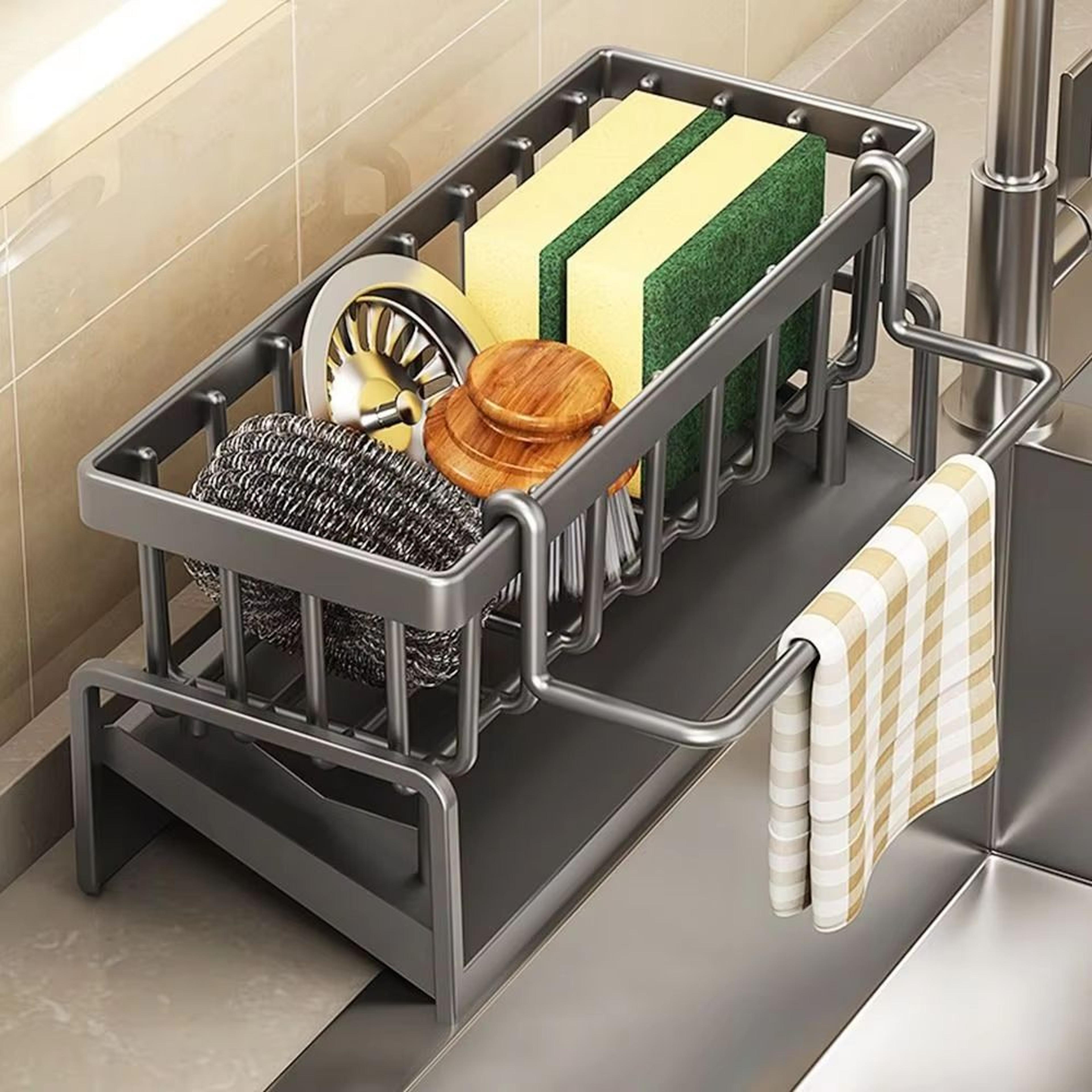 Durable SelfDraining Kitchen  Bathroom Sink Storage Rack 2