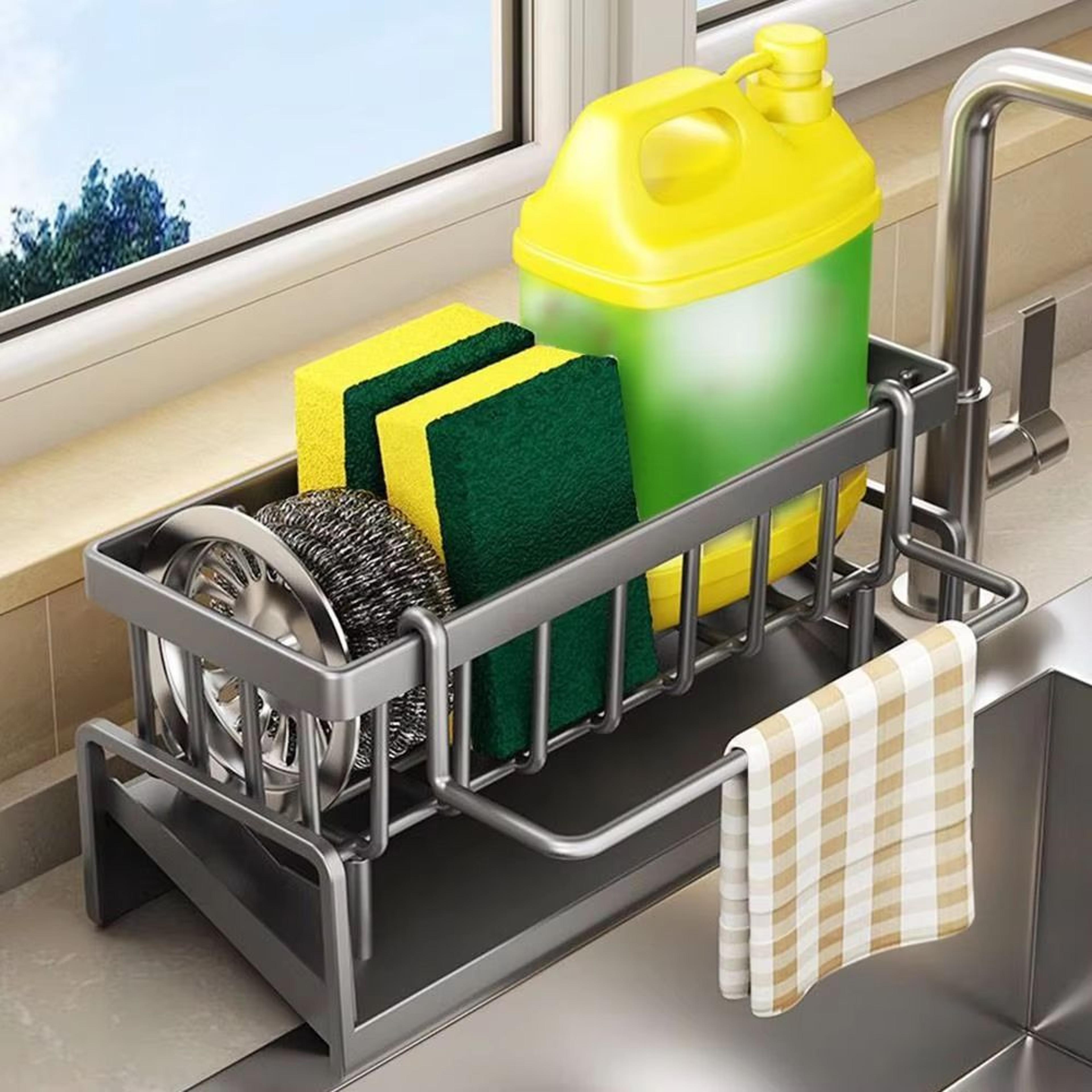 Durable SelfDraining Kitchen  Bathroom Sink Storage Rack 6