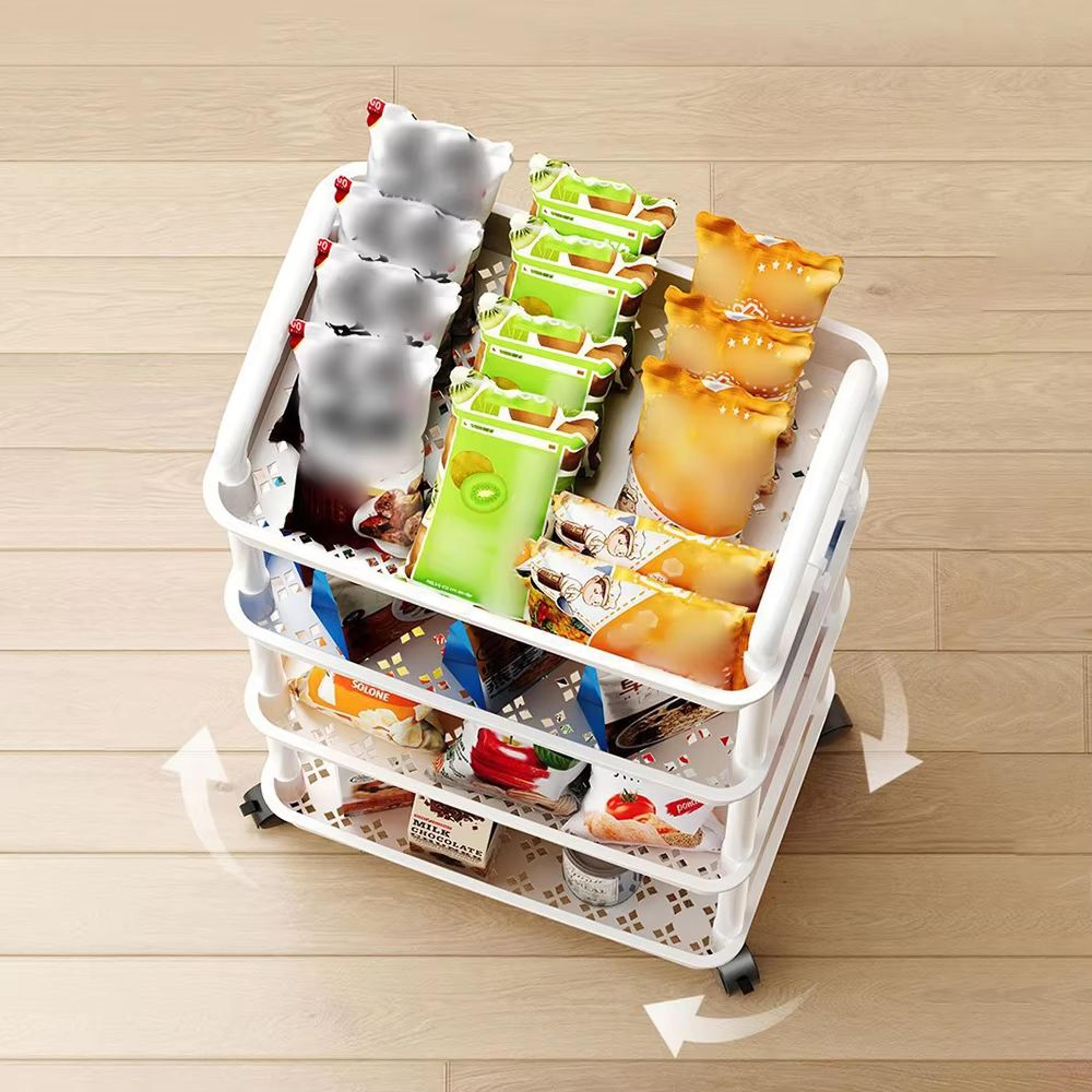 Multi Scene Rolling Storage Cart With Wheels For Kitchen And Home Organizing 3