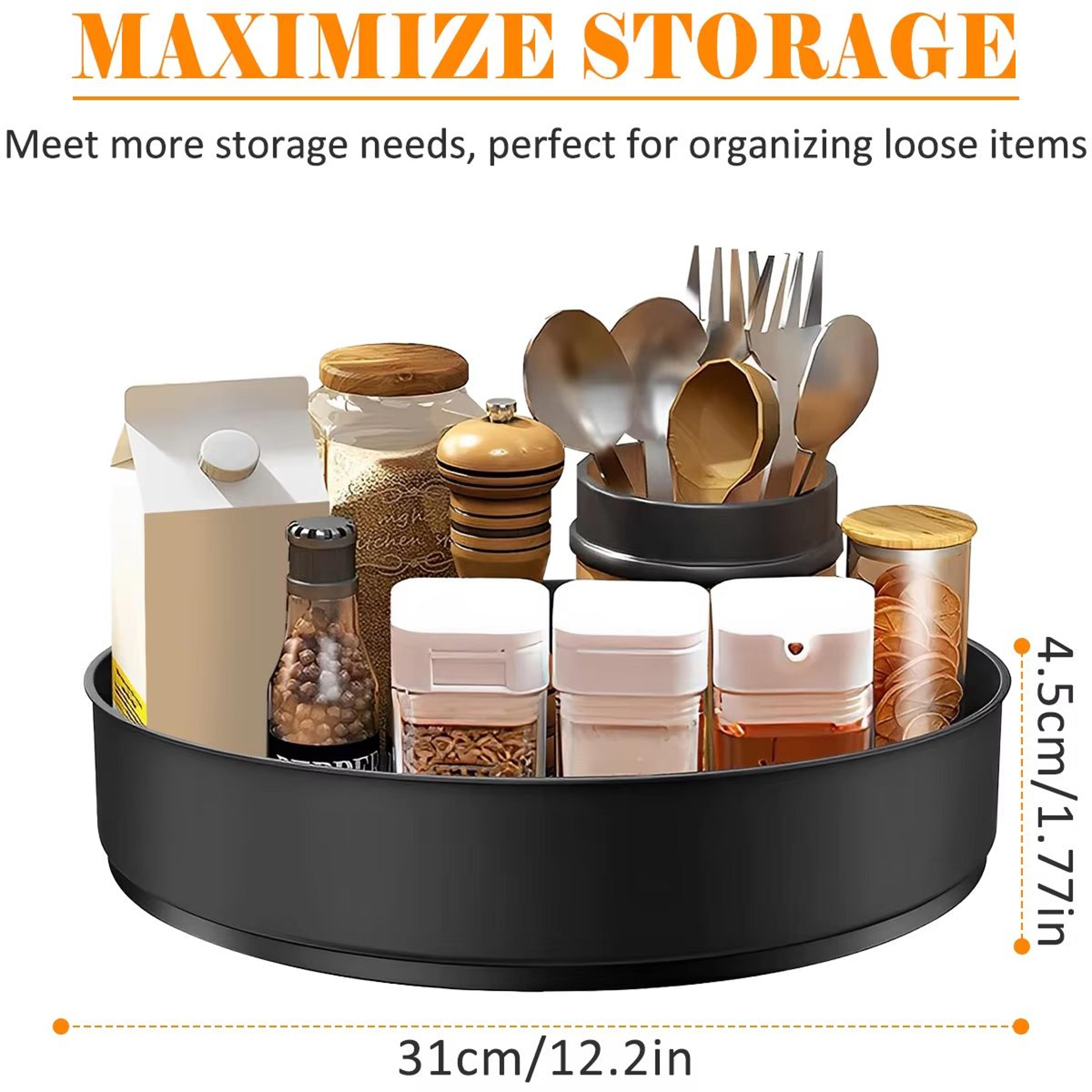 Stainless Steel Rotating Turntable Organizer Multifunction Kitchen Storage Rack 15