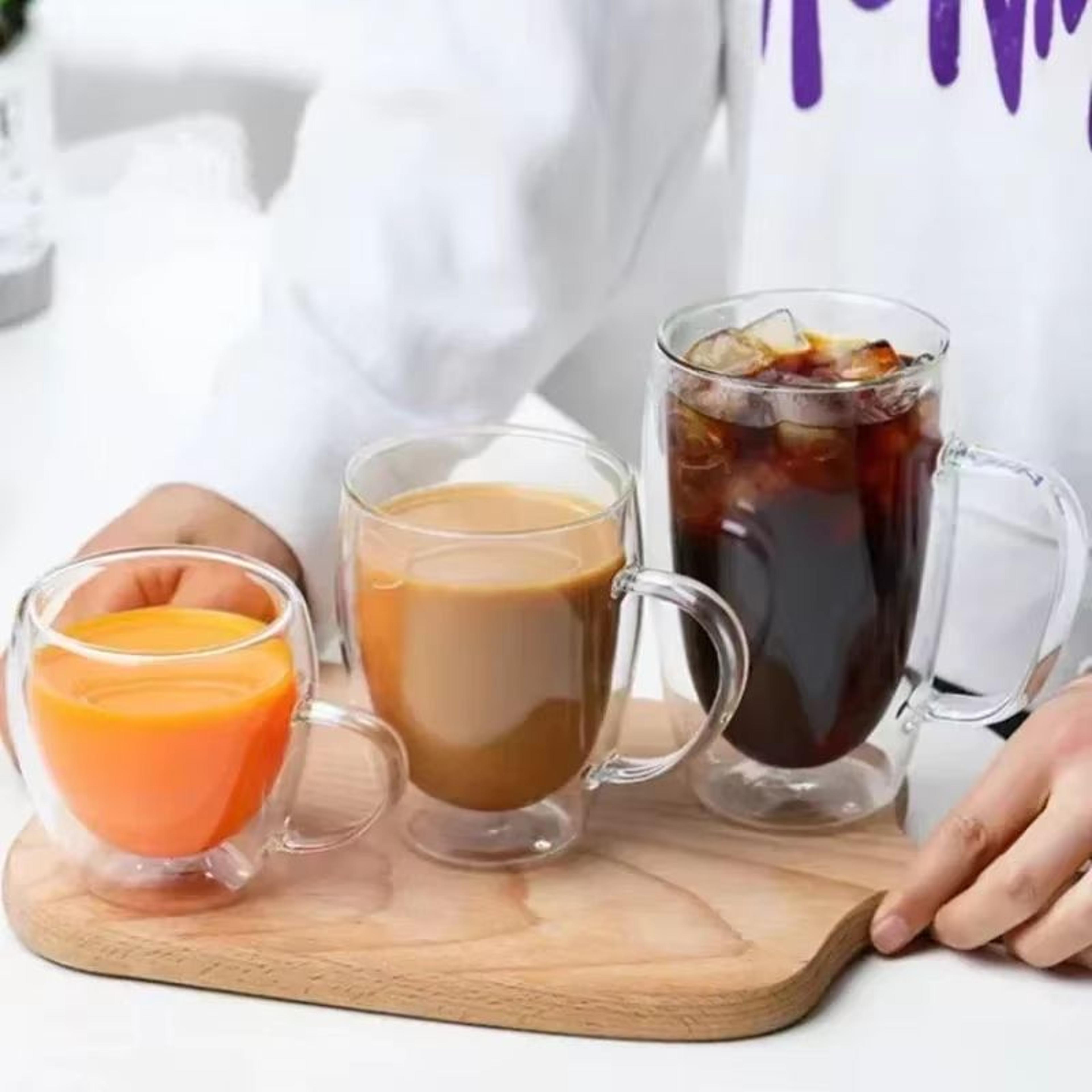 Transparent Double Wall Borosilicate Glass Cup 150450 Ml Insulated Coffee Tea  Juice Mug 4