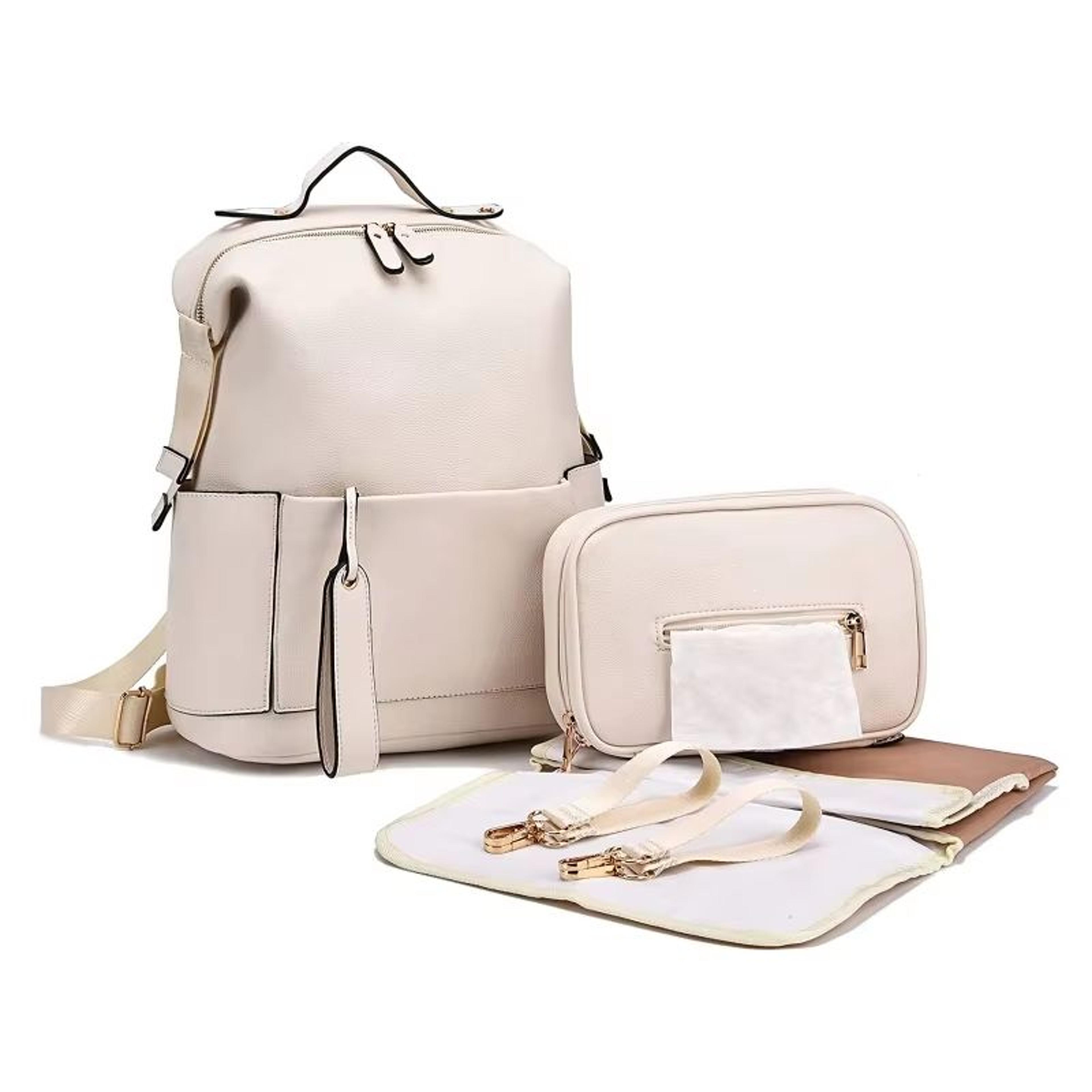 MamaPro Multifunction Leather Diaper Backpack For Moms And Dads 7