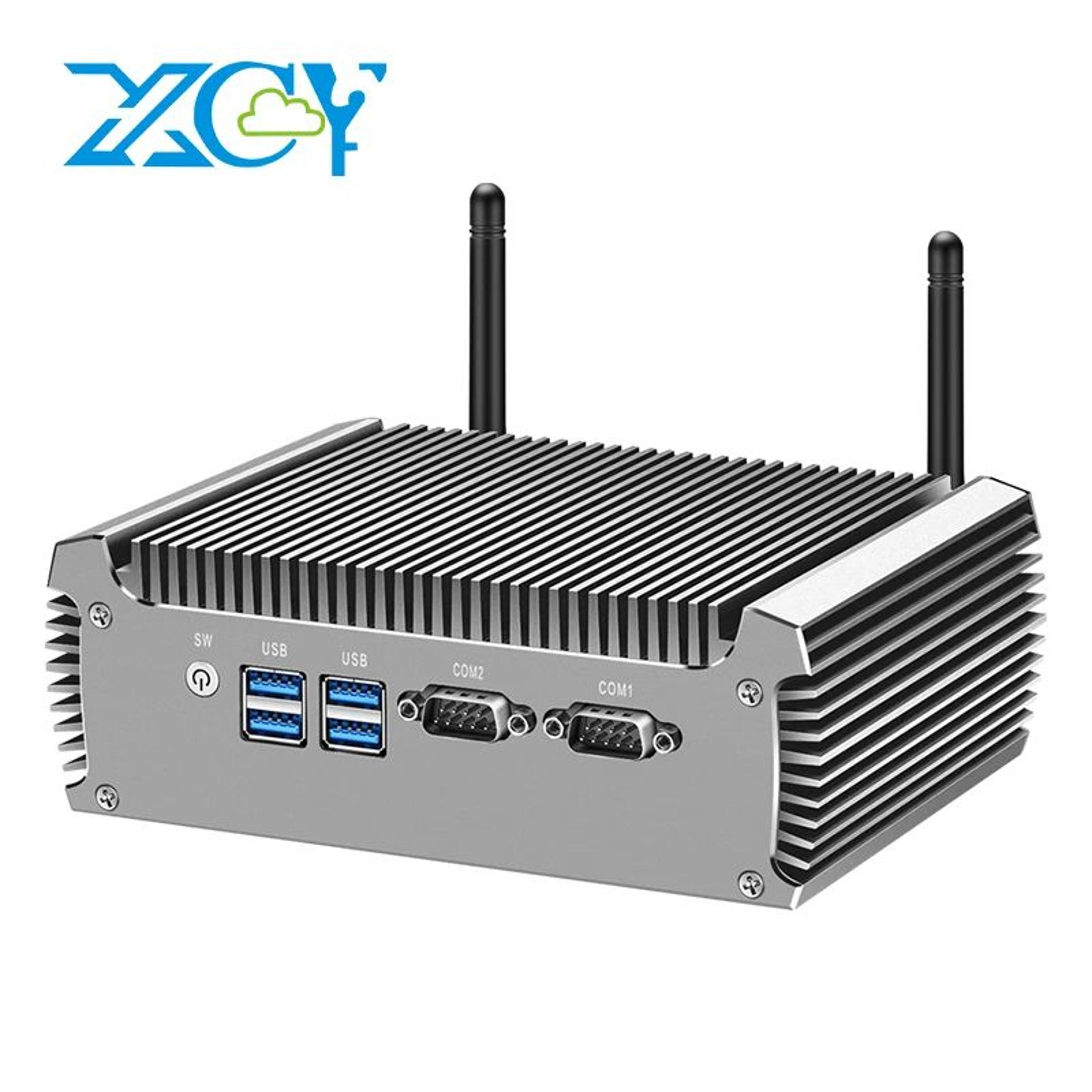 xcy fanless industrial mini pc intel core i7-4500u dual lan dual rs232 wifi windows linux