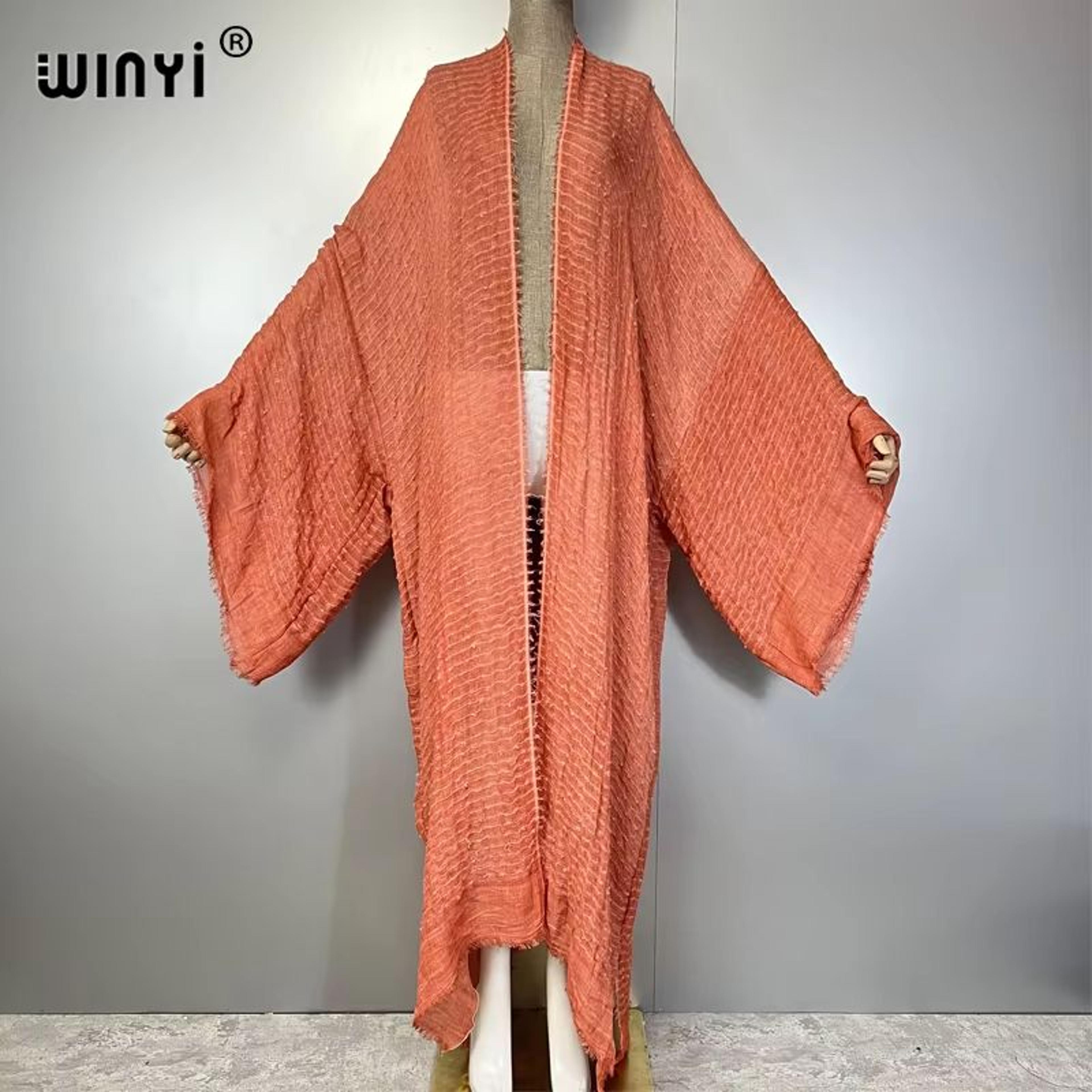 Luxury Sheer Beach Kimono Abaya Maxi Cover Up For Women 8