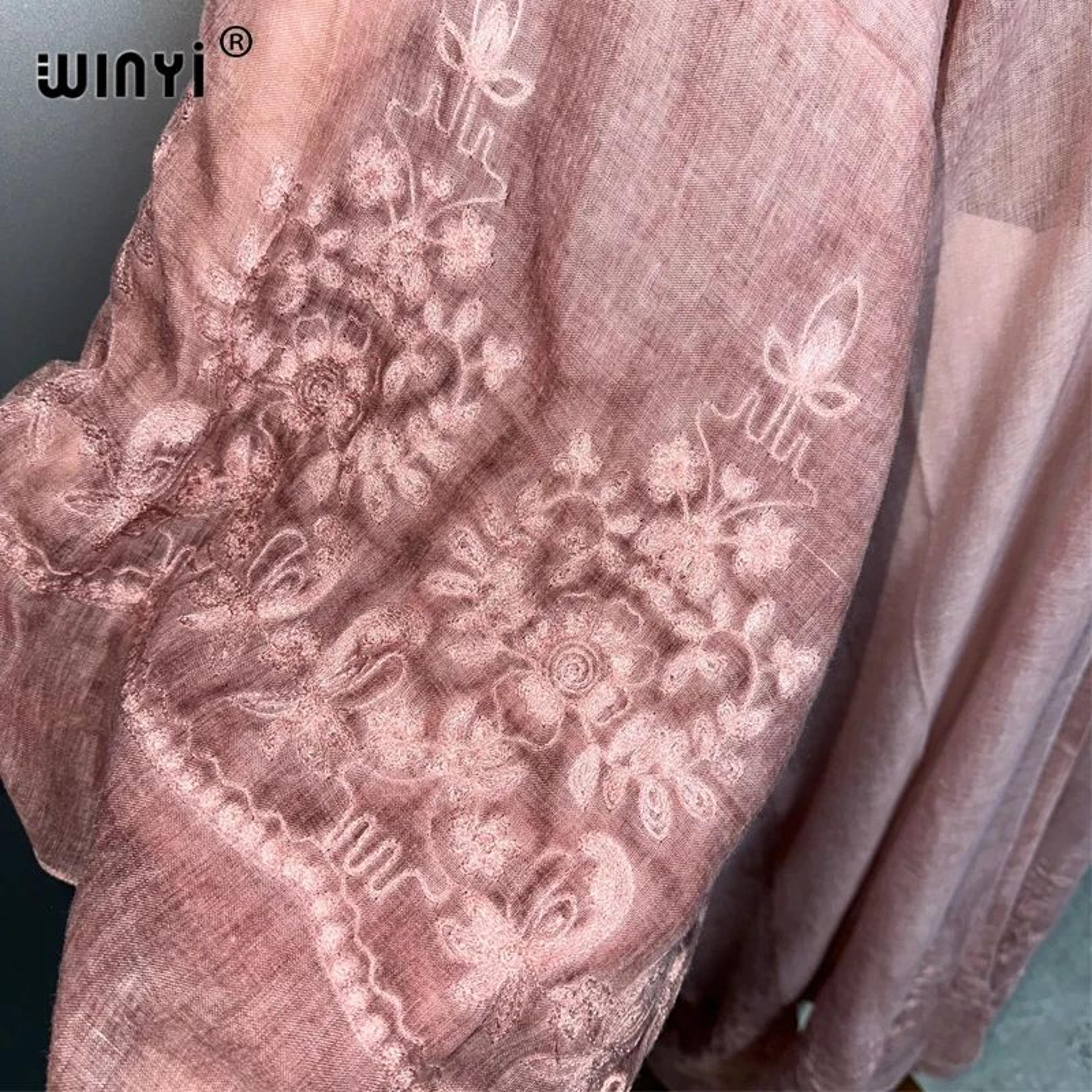 HandDyed Embroidered Beach Kimono Maxi Cover Up 3