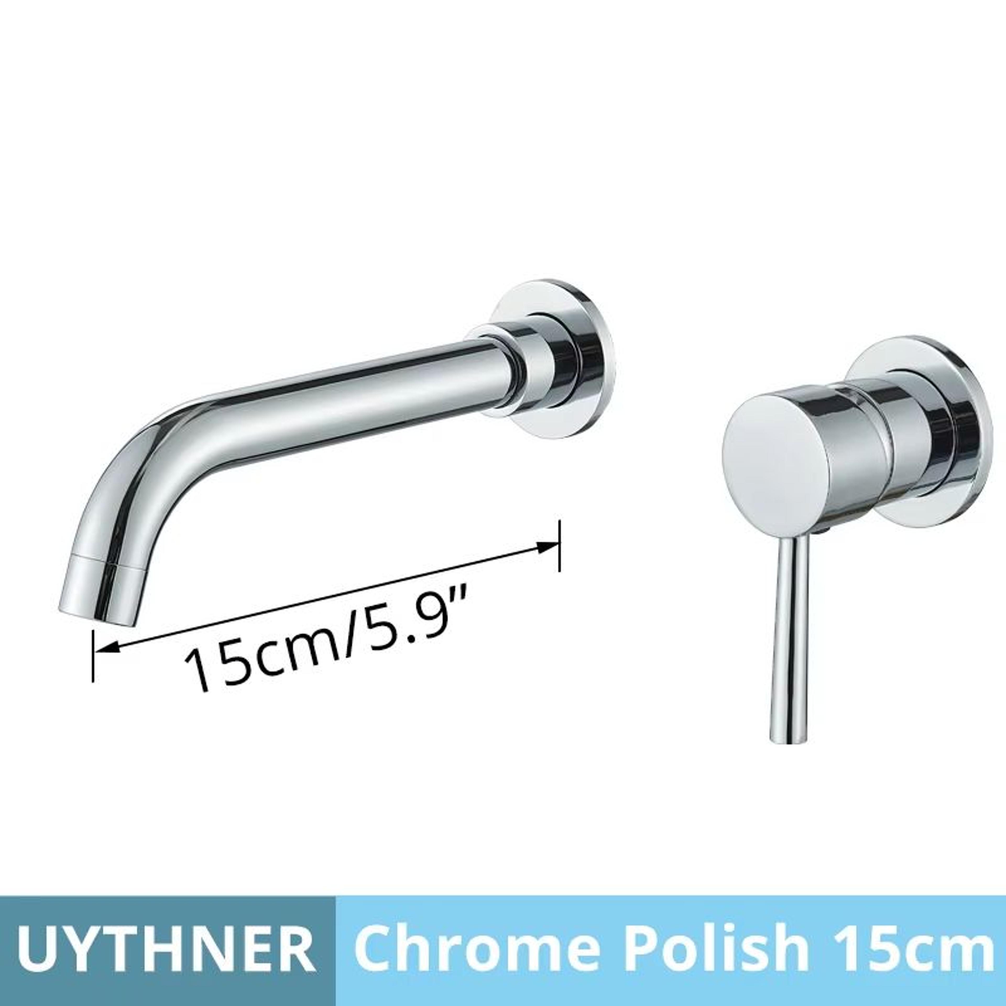 Brushed Gold  Black Concealed Wall Mounted Basin Faucet Mixer 15