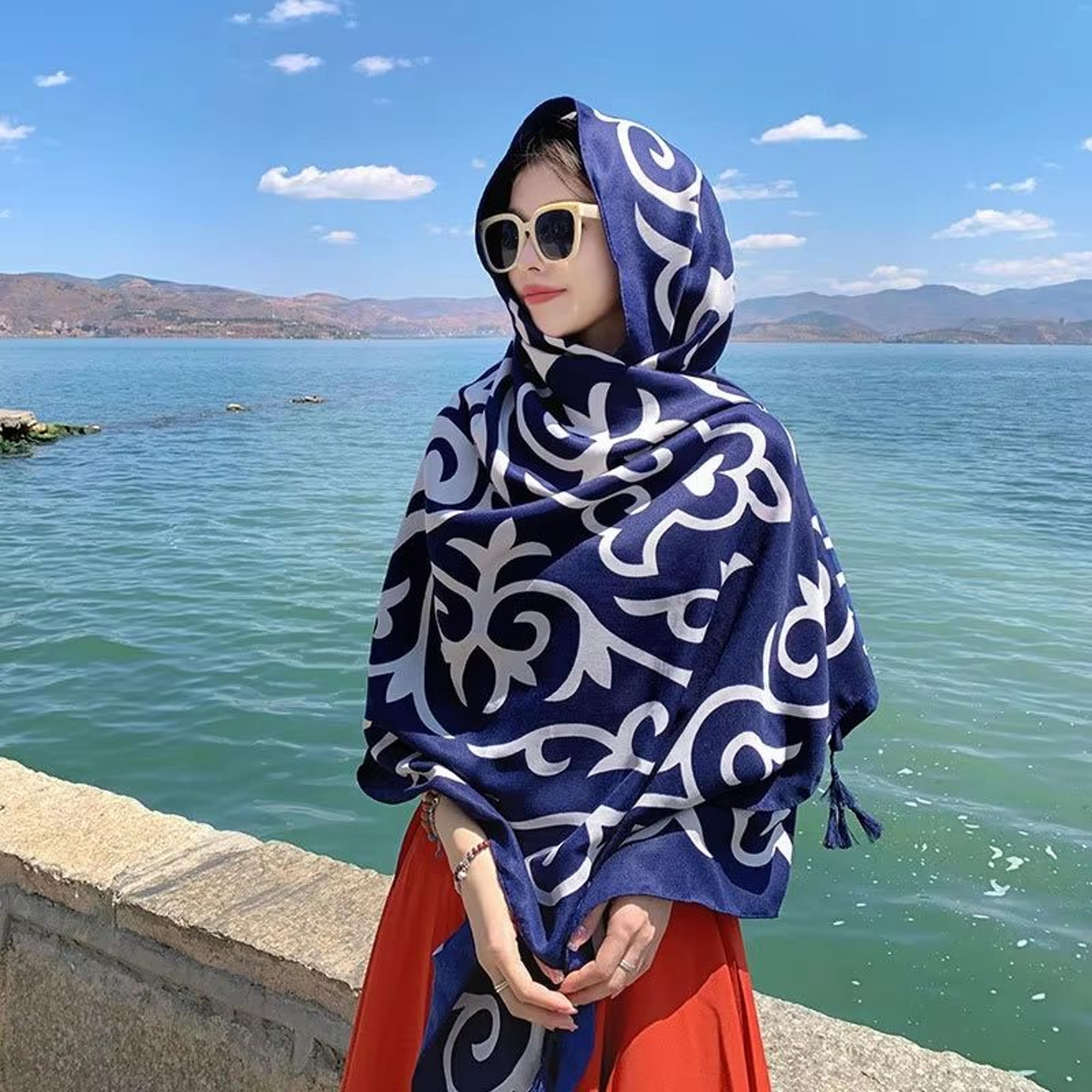 Large 3543x7087in Beach Sarong Wrap Scarf For Sunscreen And Travel 22