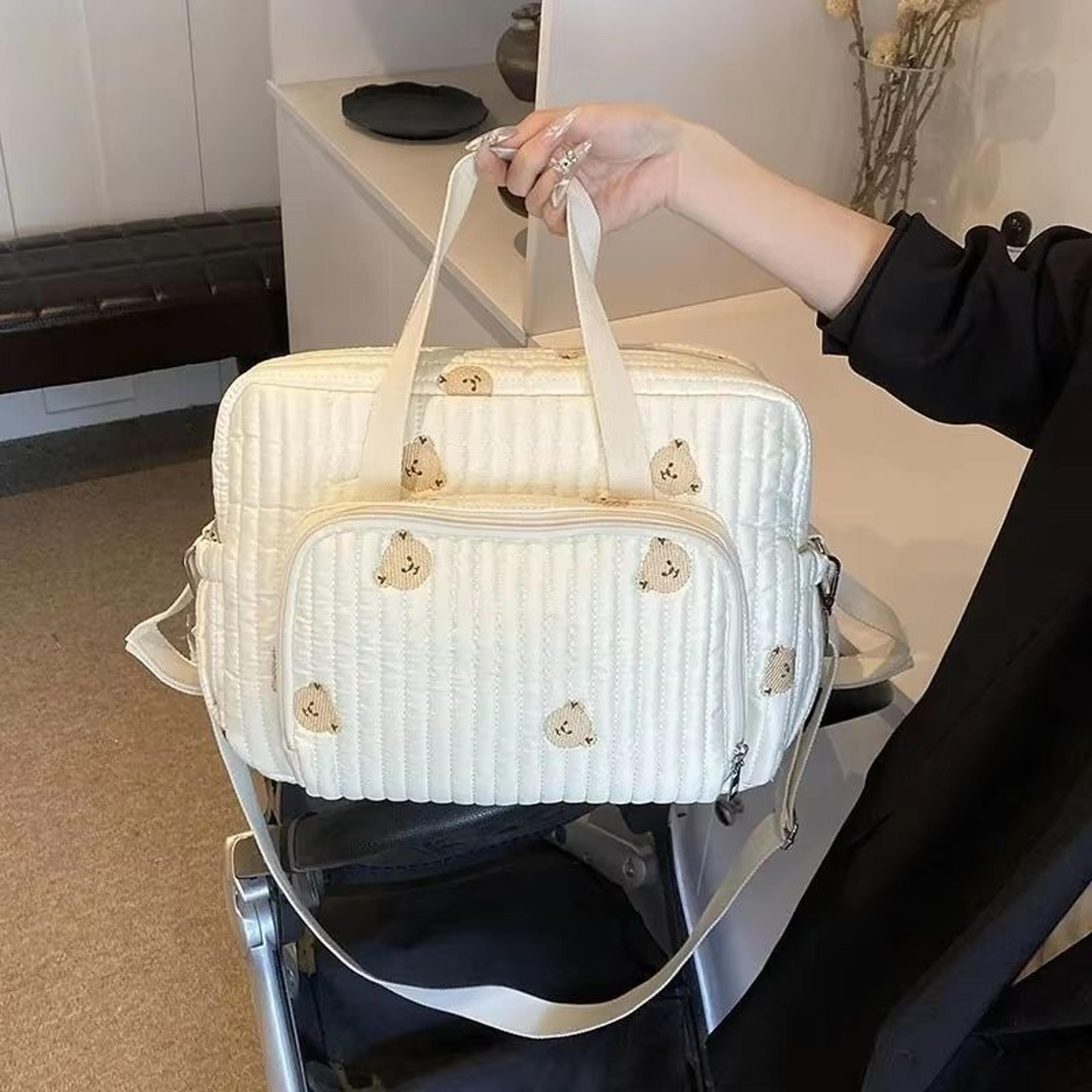 floral embroidered large mommy diaper handbag & crossbody bag