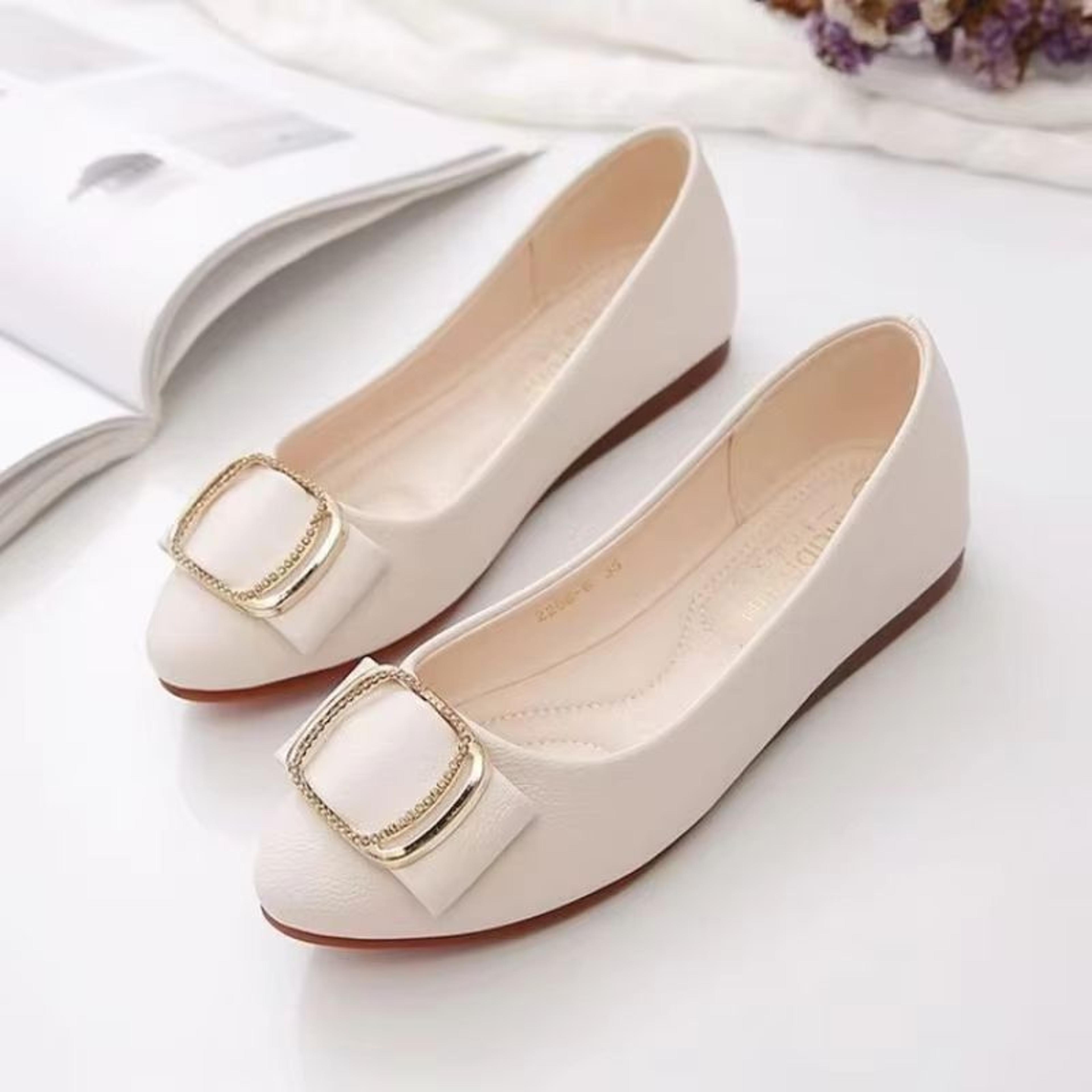 modern minimalist square-buckle leather flats for women