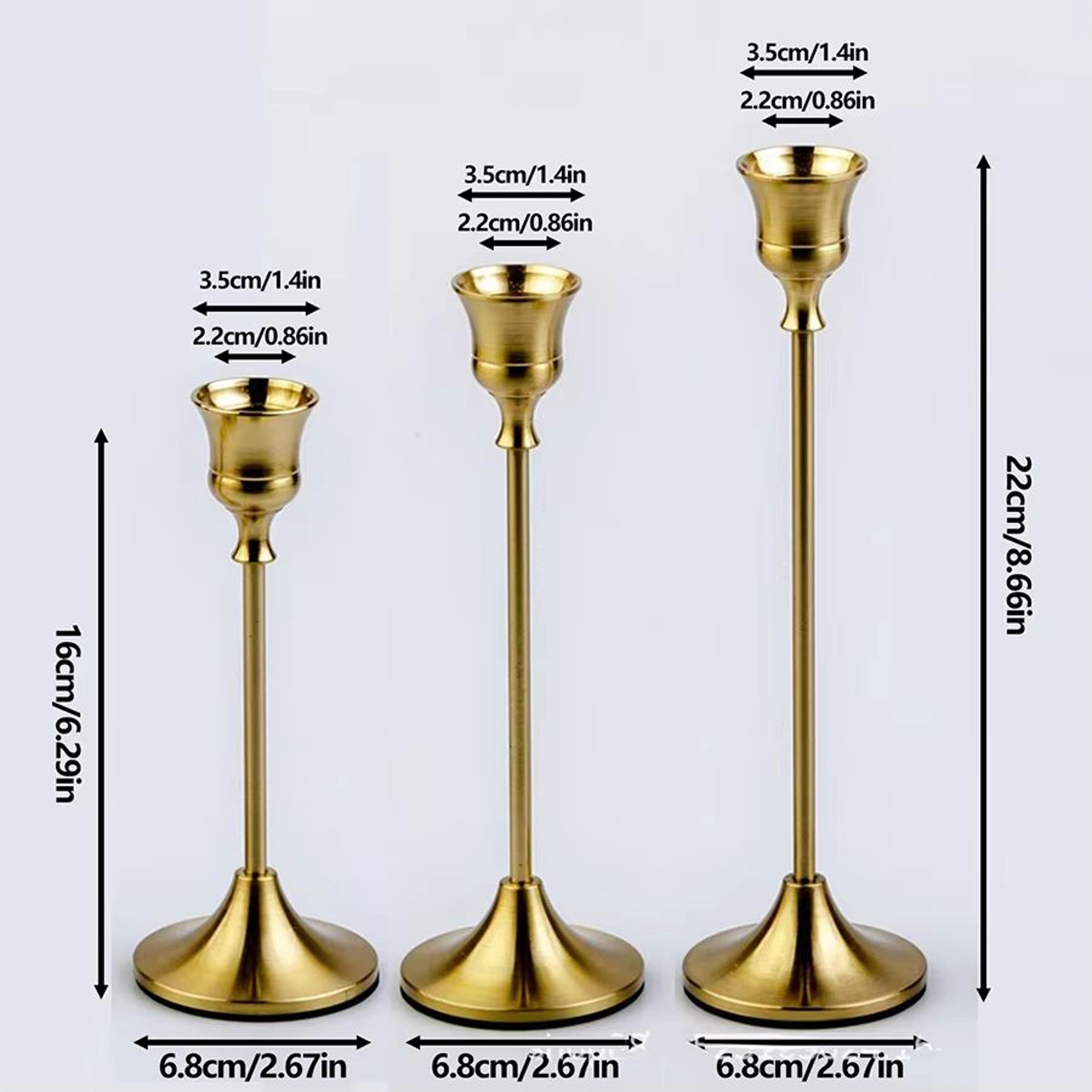 Vintage Metal Tabletop Candle Holders Set Of 3 Elegant Wedding Decor 7
