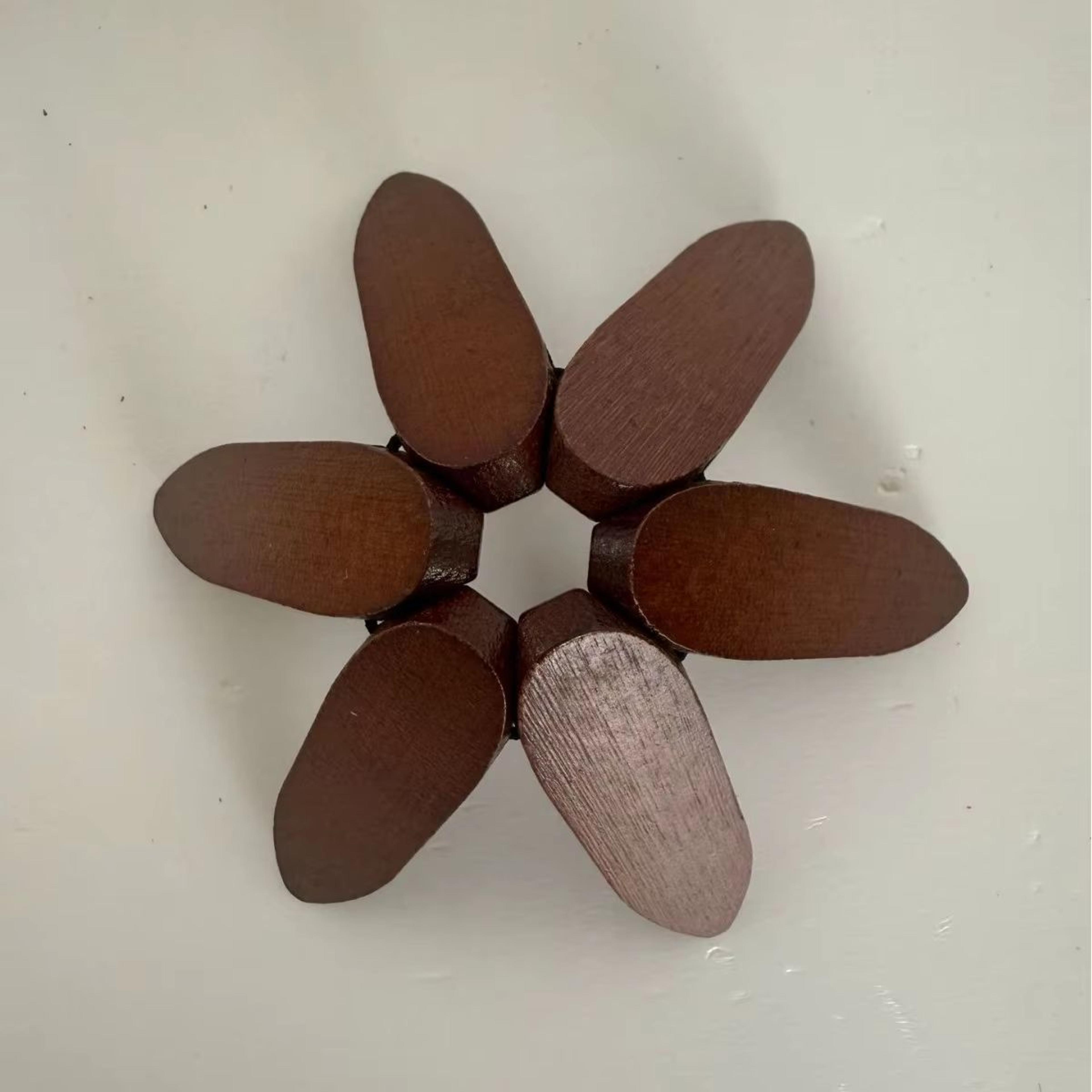 Foldable Black Walnut Wooden Trivet Set  Heat Insulated Table Mat  Wooden Coasters For Hot Pots 5