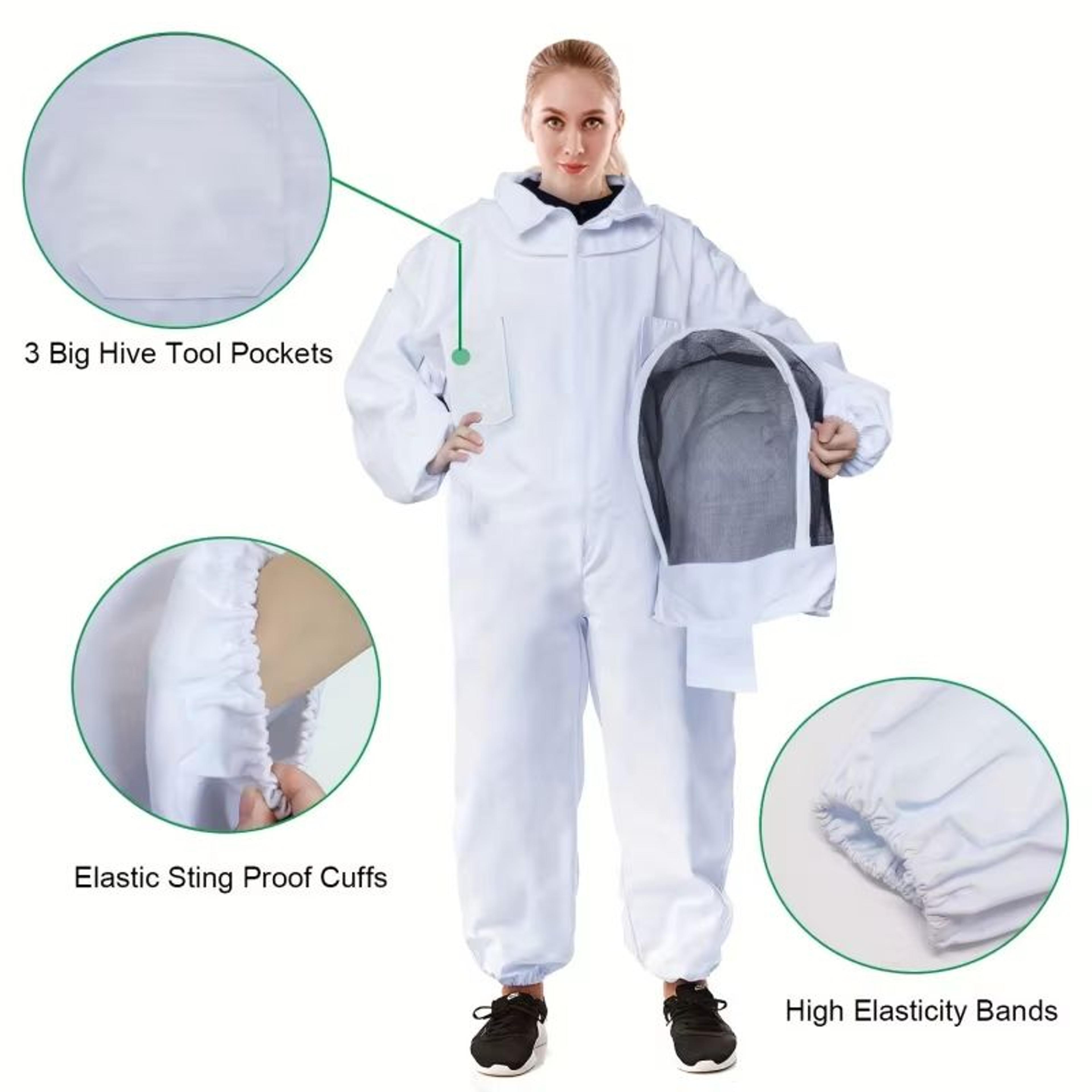 Professional Beekeeper Suit With Ventilated Veil Hood  StingProof Protection 2