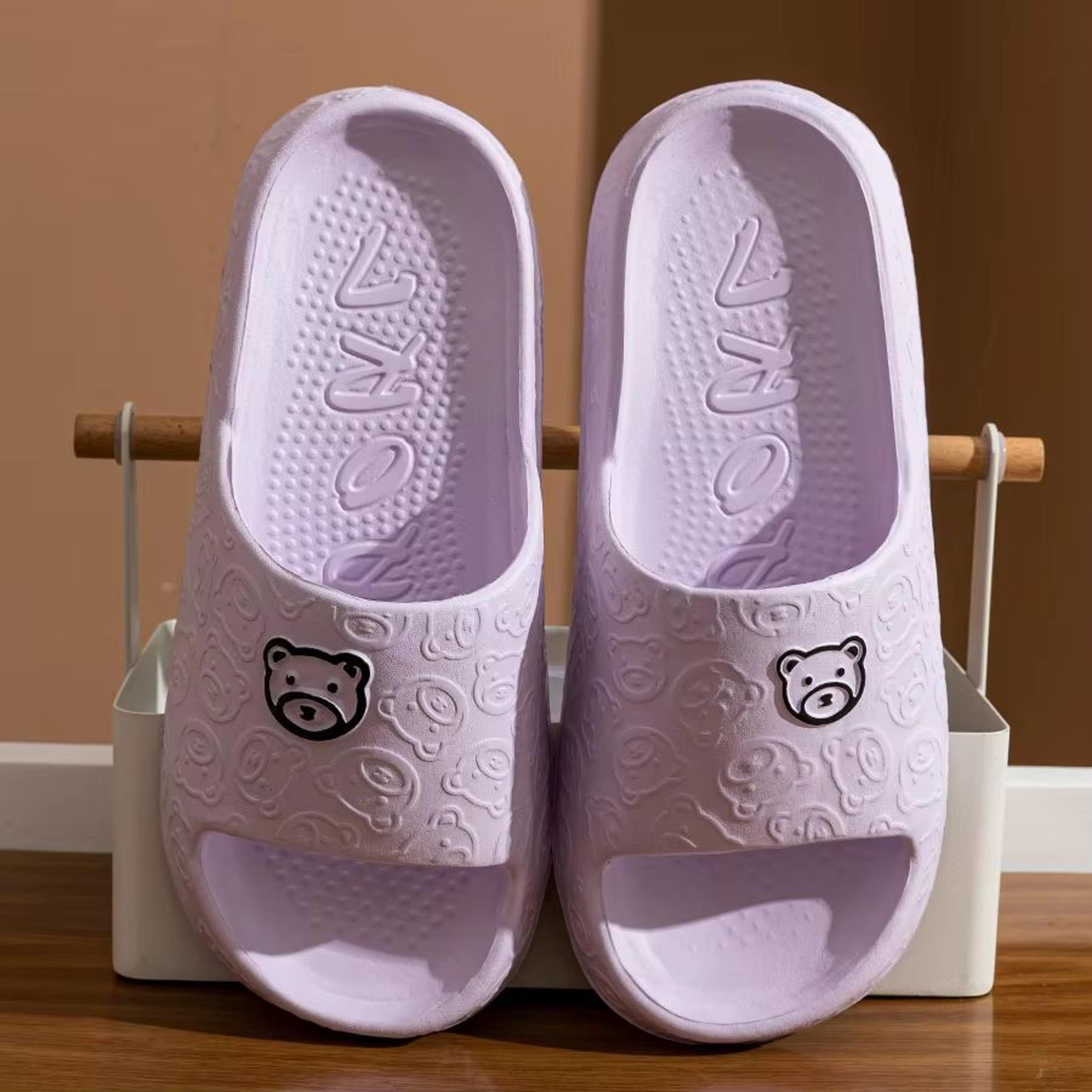 BearBuddy Cute Bear Print Non Slip EVA Bathroom Slides For Women And Men 11
