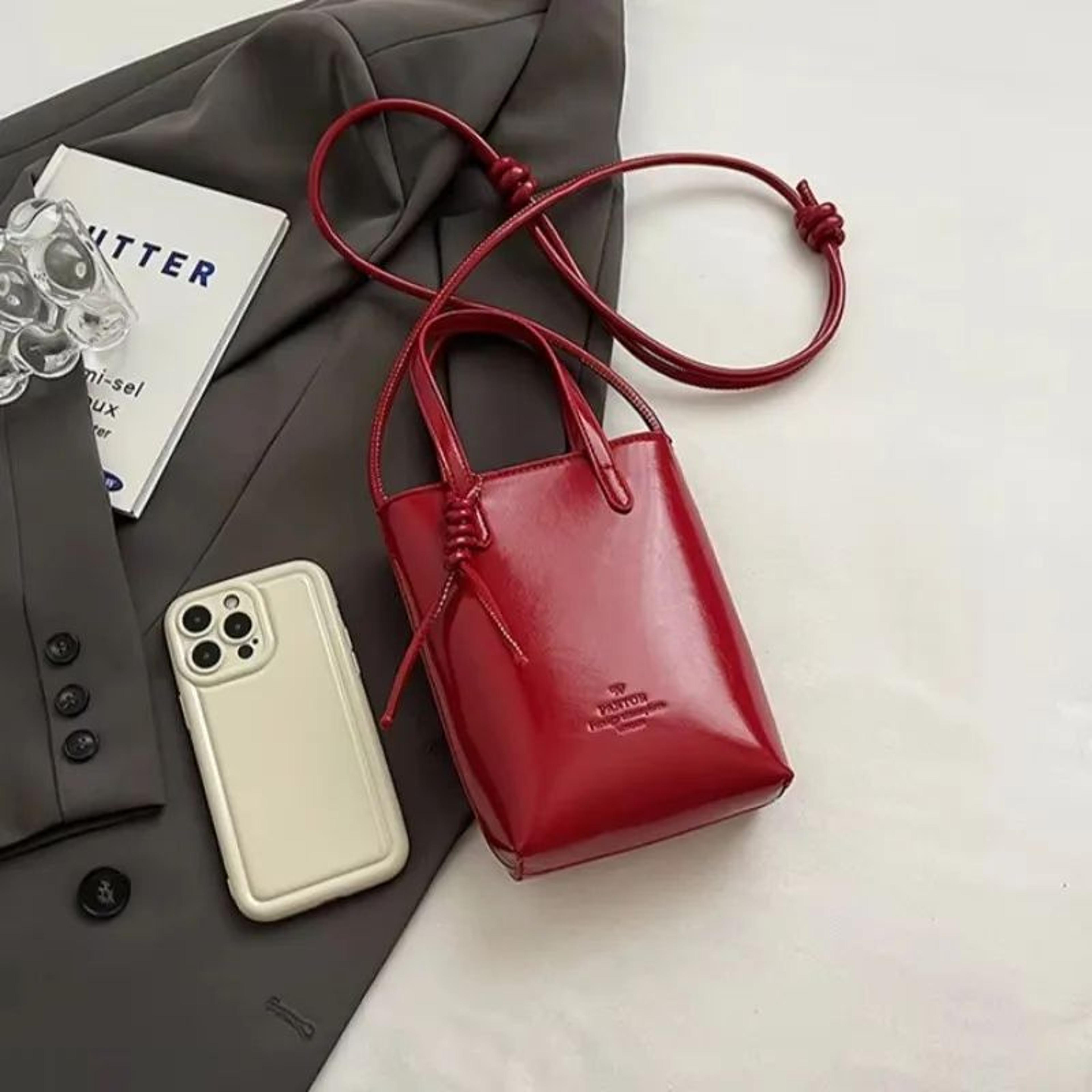 k-classic pu leather mini crossbody bag for women, korean style retro shoulder purse