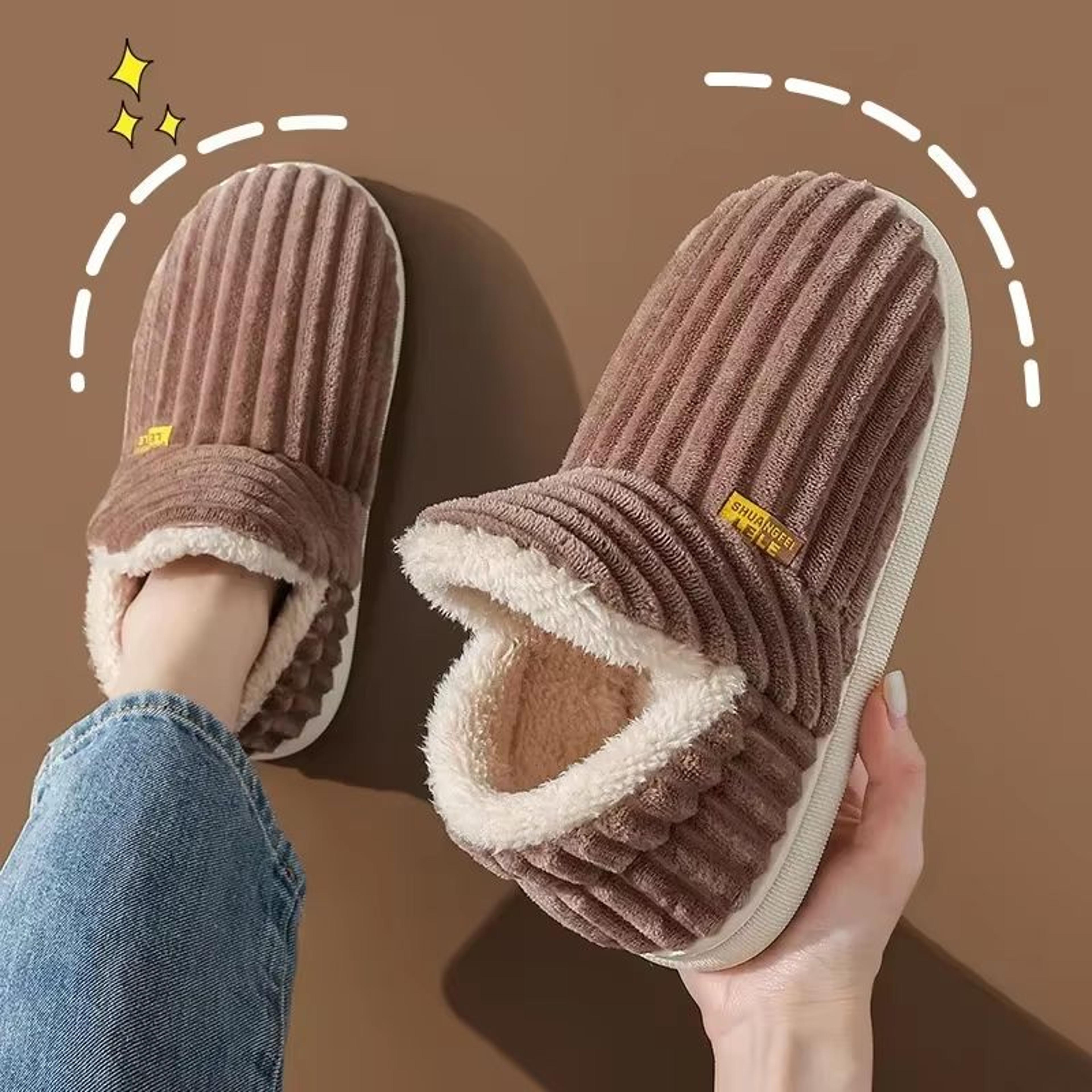 WarmStep Plush Winter Slippers For Couples  NonSlip Cozy Home Slides 9