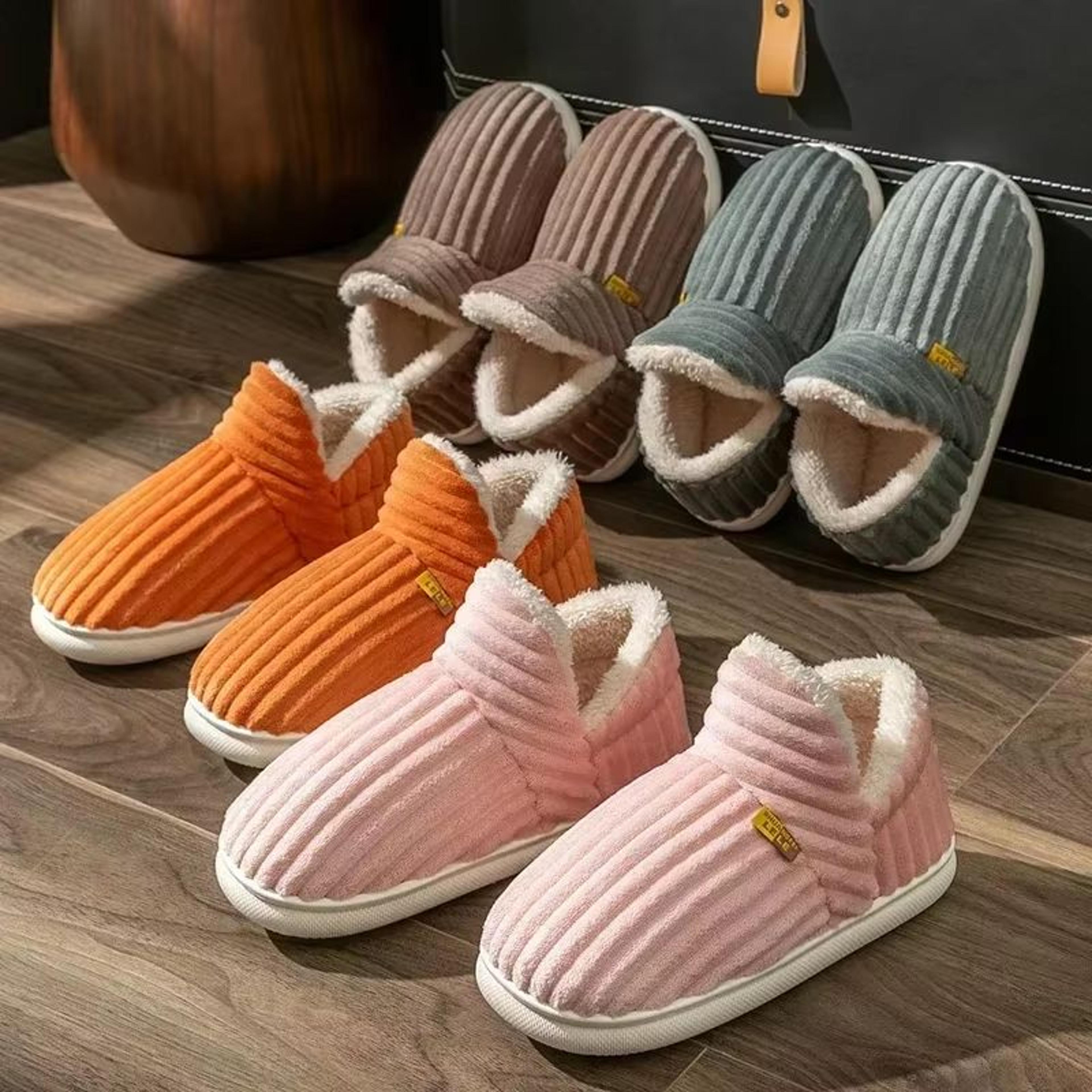 WarmStep Plush Winter Slippers For Couples  NonSlip Cozy Home Slides 1