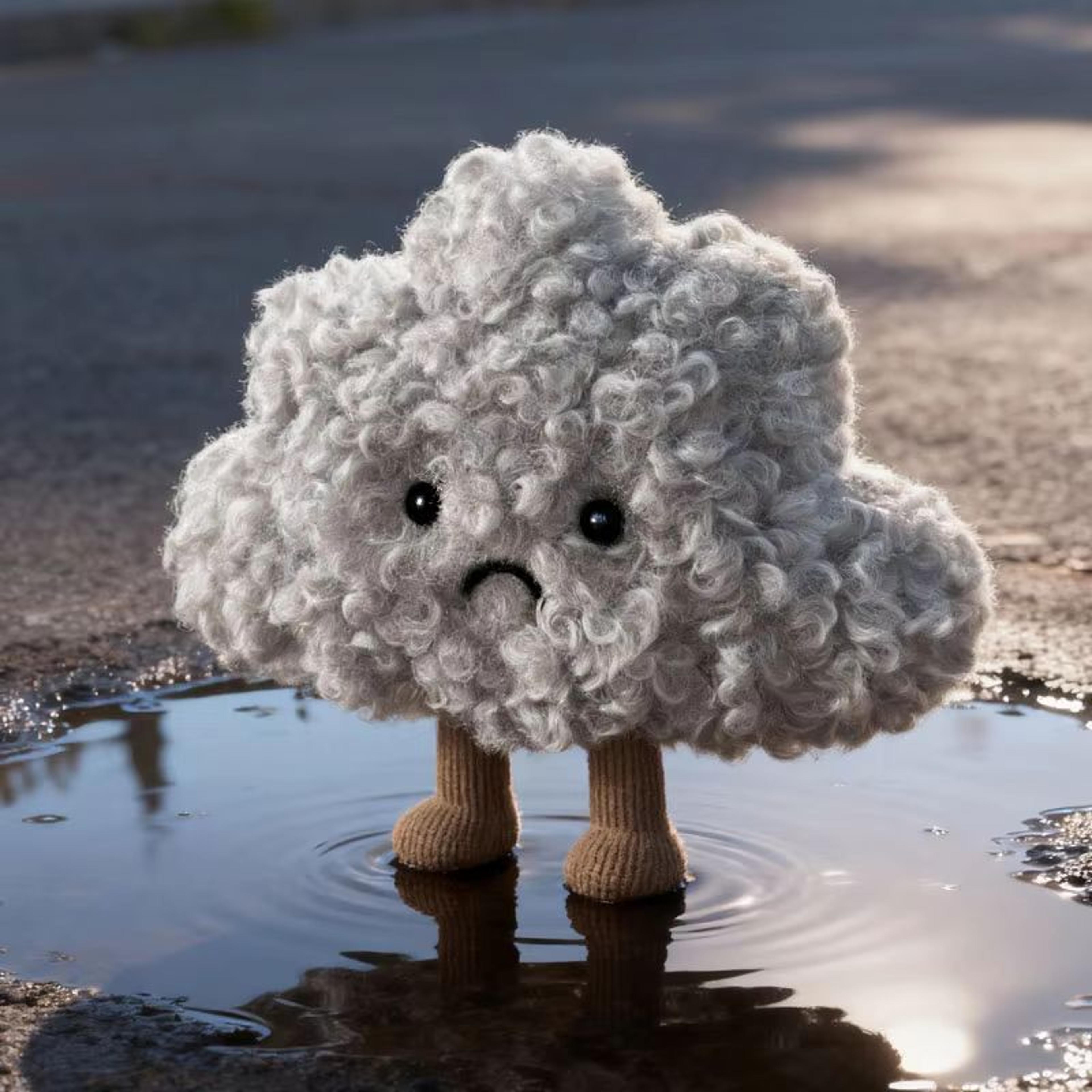 Kawaii Soft Sad Cloud Plush Toy 63in Gray Cloud Throw Pillow Plush Doll Gift 2