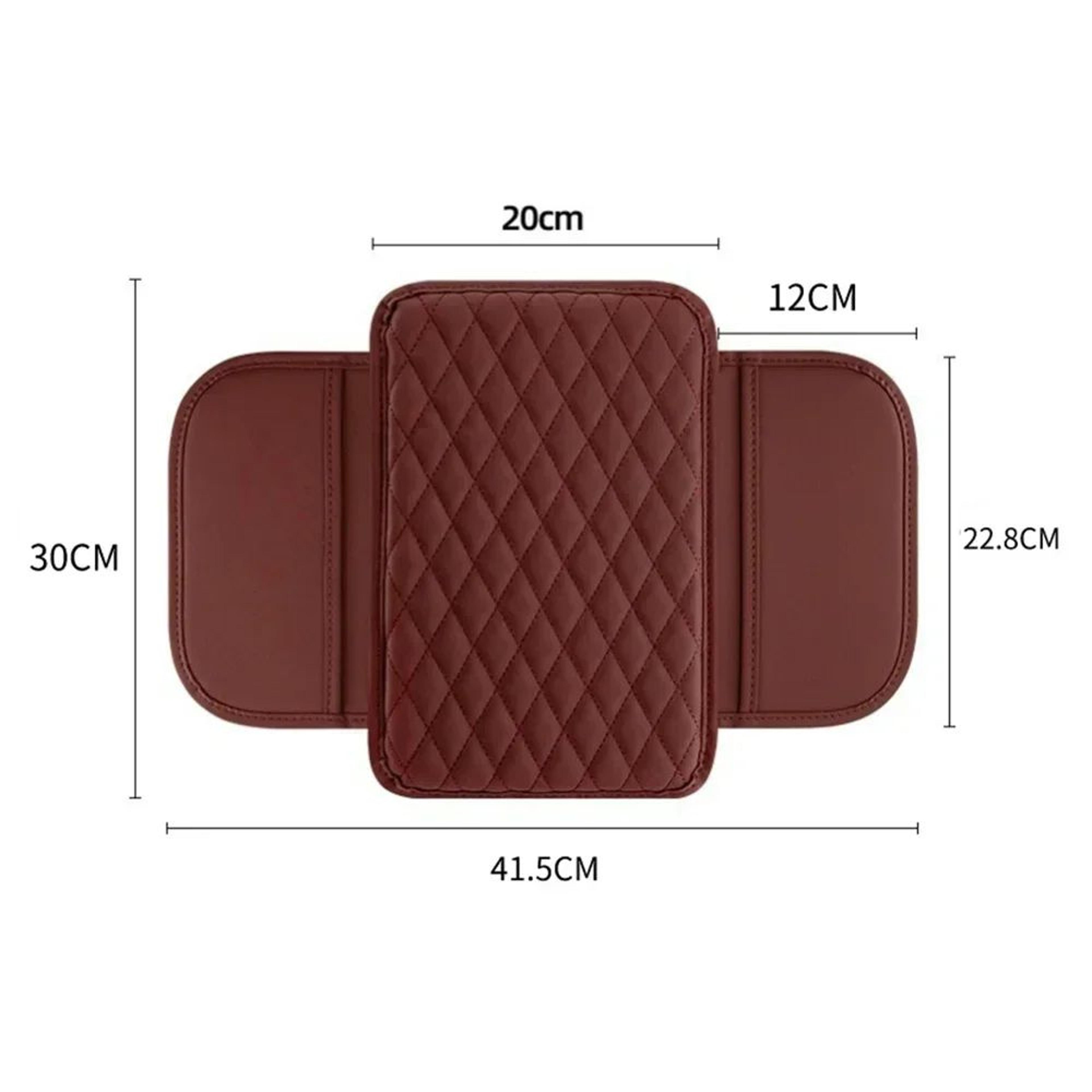 Universal Beige Quilted Leather Car Armrest Cushion With Storage  Comfort And Protection For Every  5