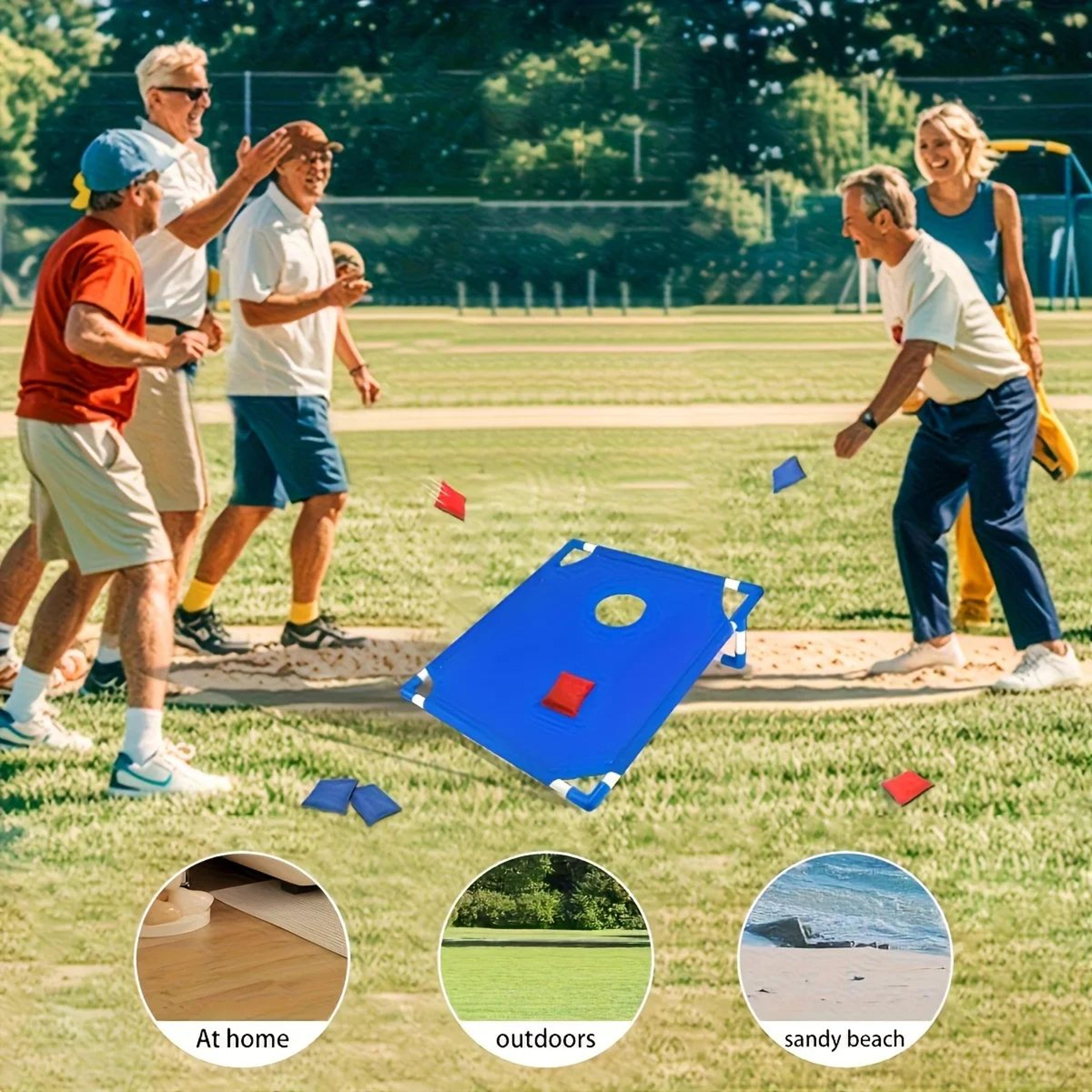 Portable Cornhole Game Set Foldable Beach Bean Bag Toss Boards 4