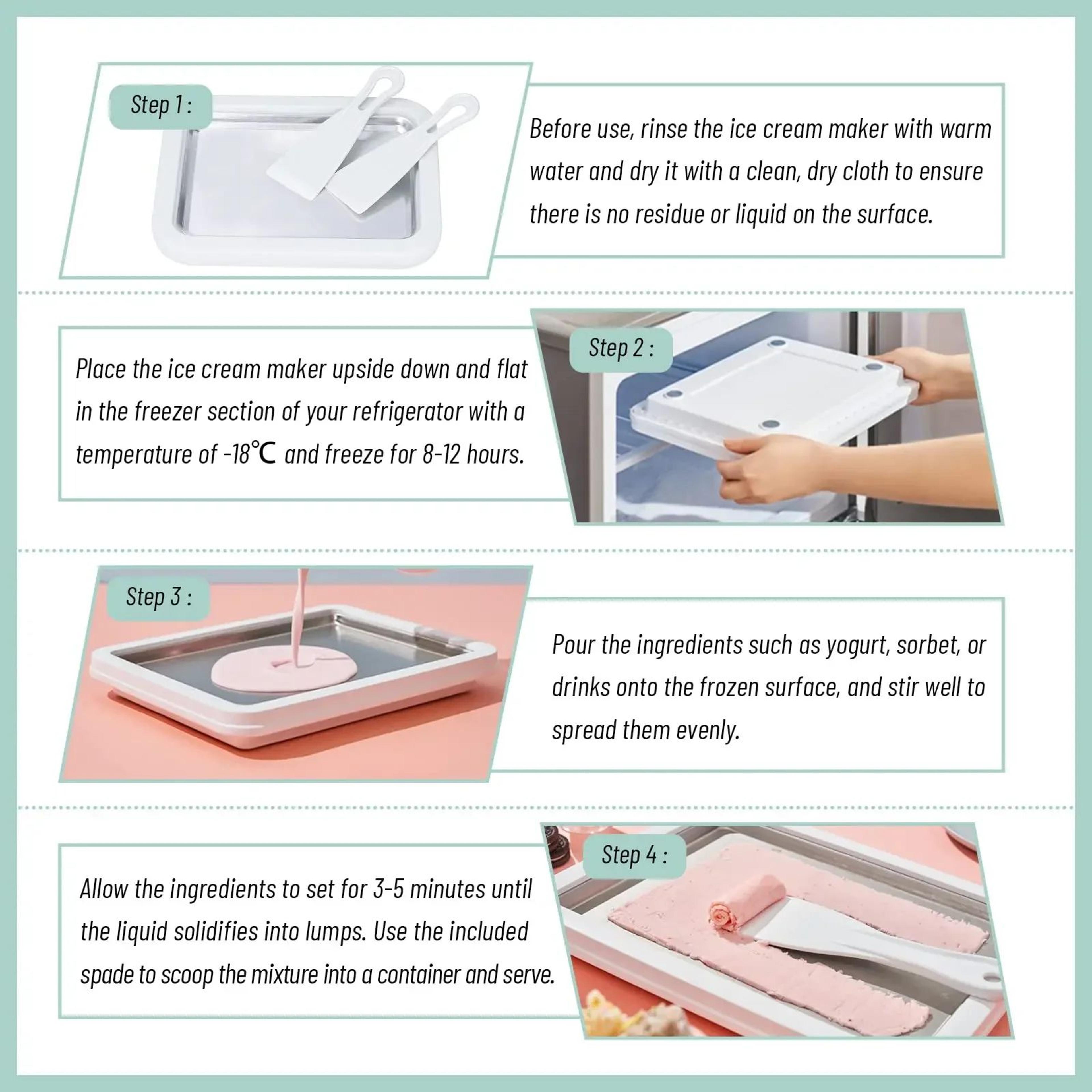 Rolled Ice Cream Maker DIY Cold Sweet Treat Pan For Home 3