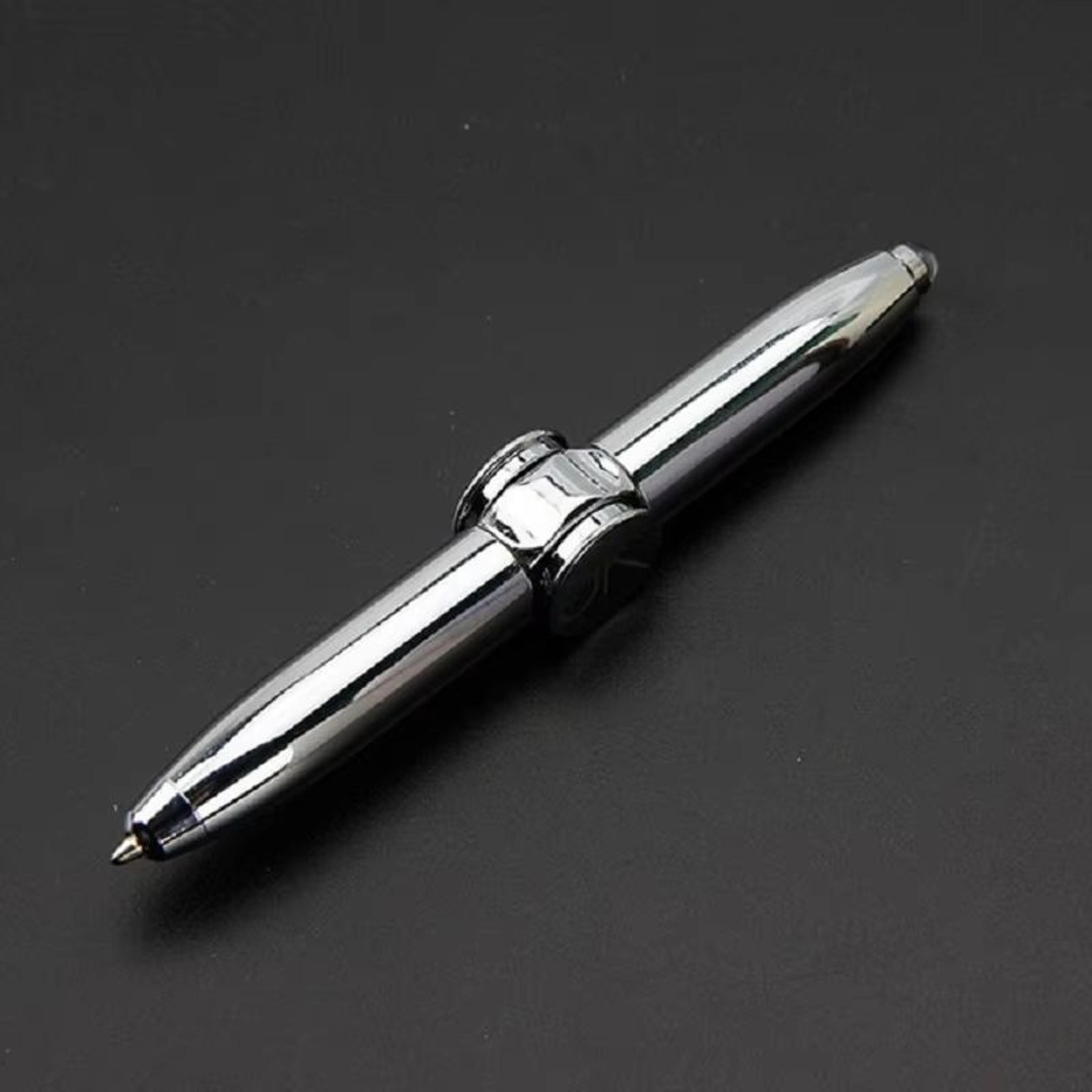 LED Spinning Gyro Metal Ballpoint Pen With Decompression Fidget  Writing Function 7