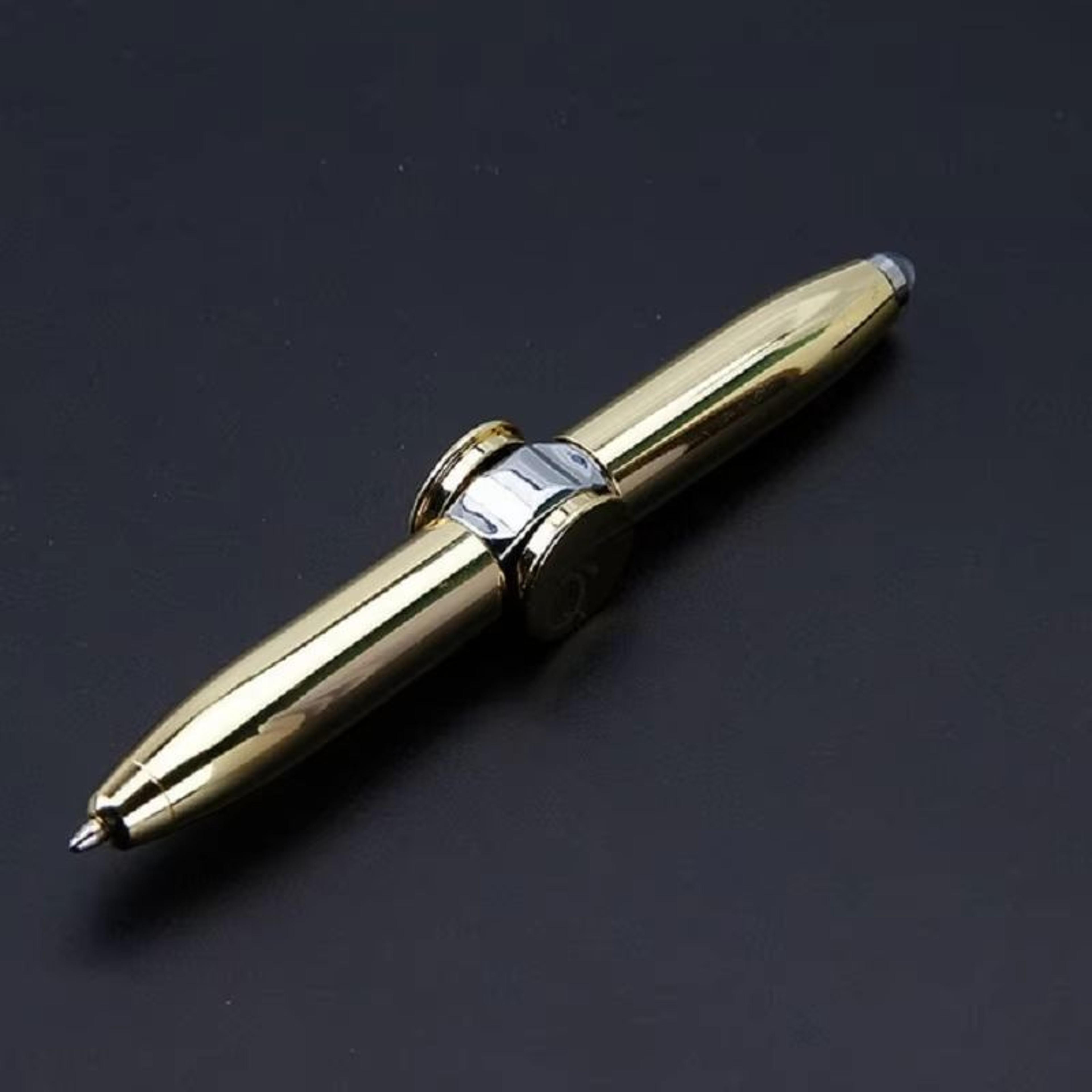 LED Spinning Gyro Metal Ballpoint Pen With Decompression Fidget  Writing Function 8