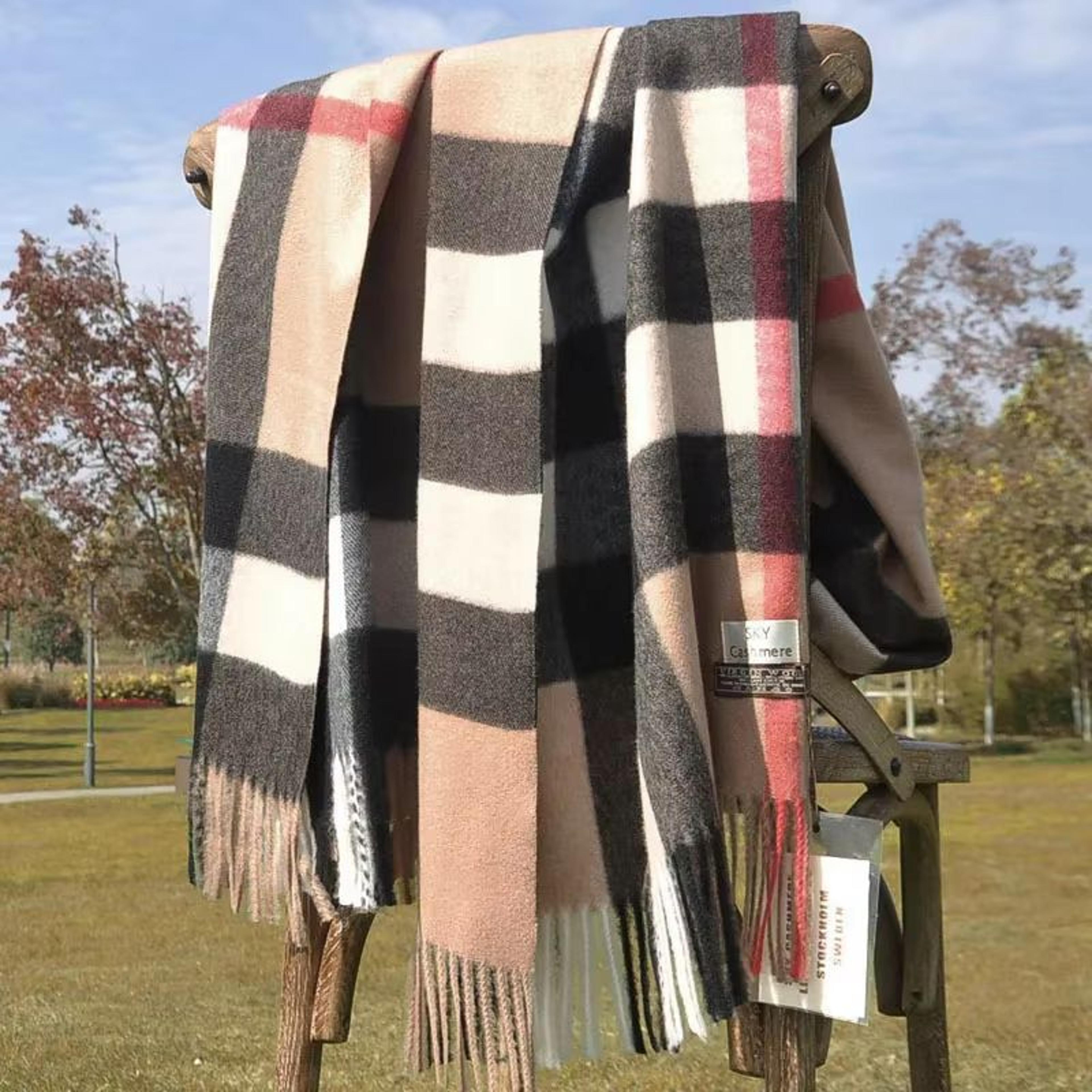 Plaid Winter Scarf For Women Luxury Warm Foulard Fashion Accessory 1