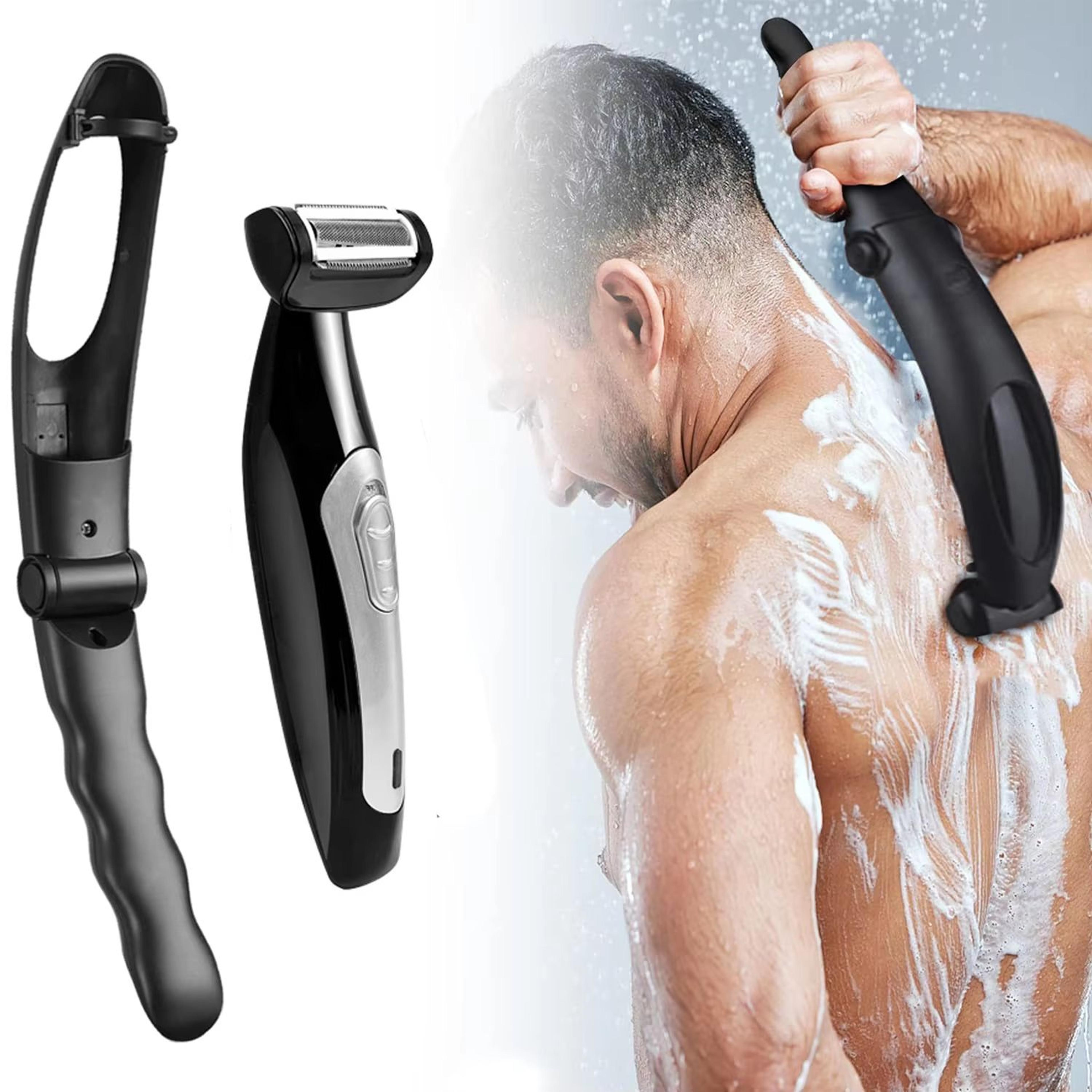 men's long handle back shavers body groomer with detachable extension handle