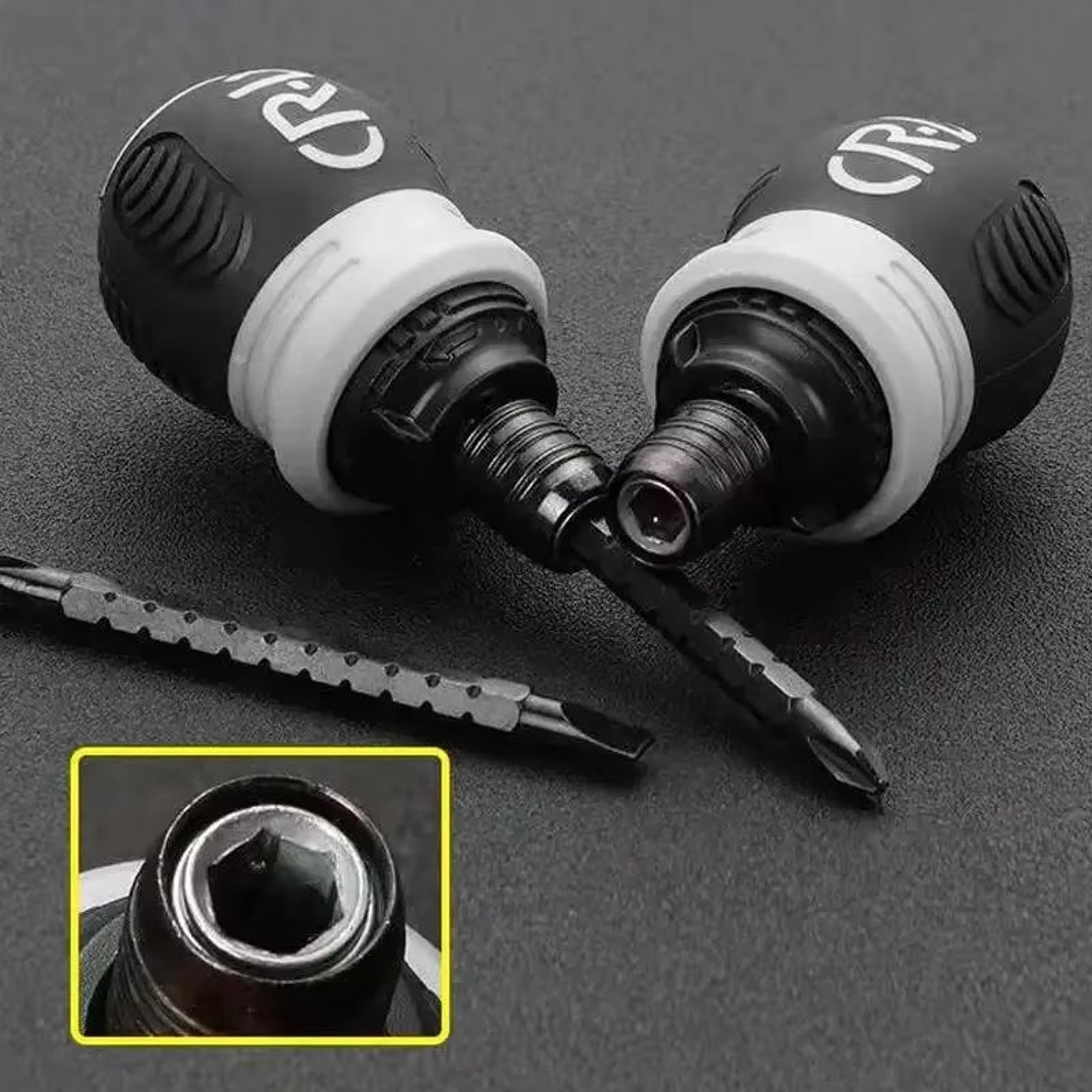 Mini Ratchet Magnetic Screwdriver With Reversing Function For Phillips And Slotted Screws 1