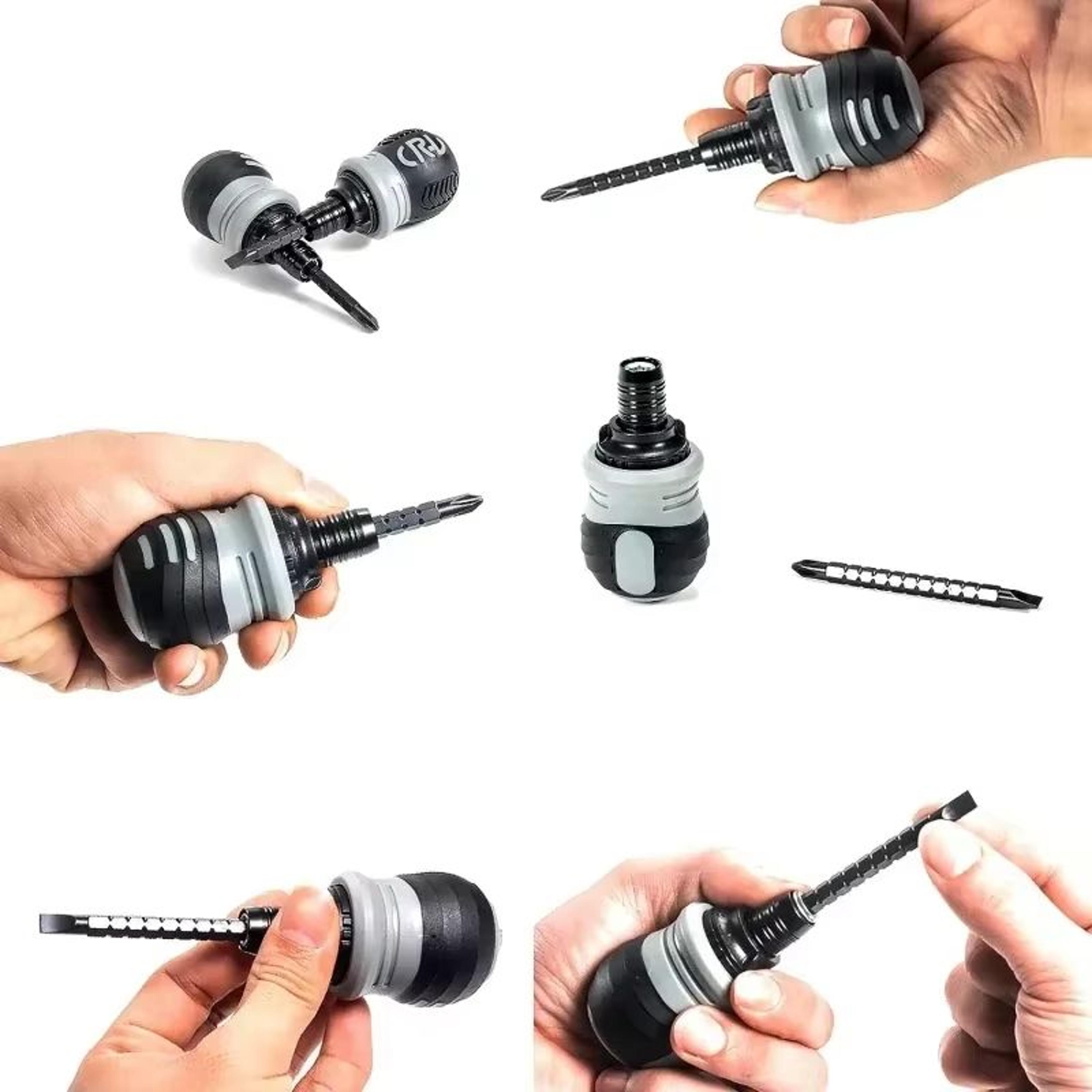 Mini Ratchet Magnetic Screwdriver With Reversing Function For Phillips And Slotted Screws 3
