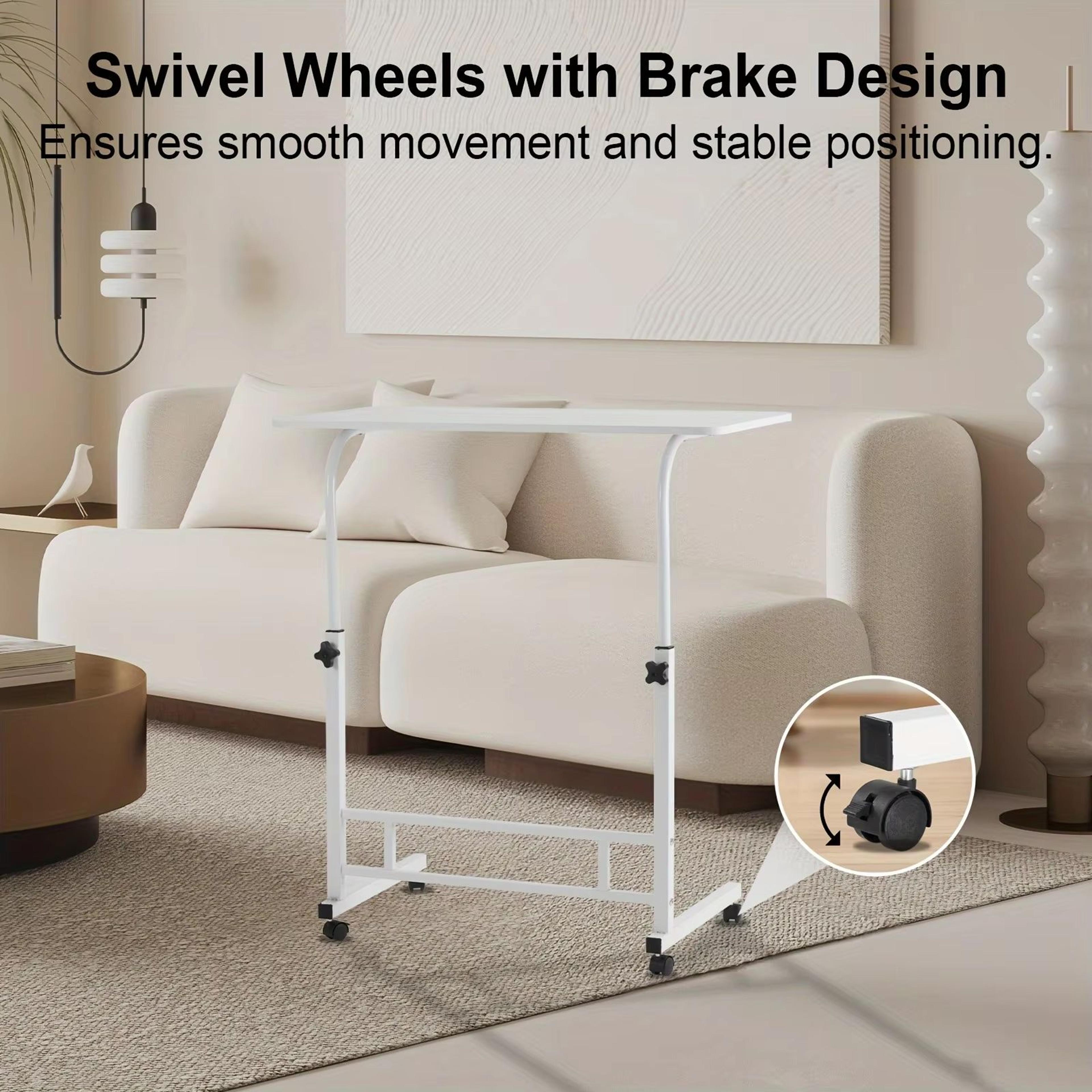 Adjustable Height Mobile Standing Computer Desk  Rolling SitStand Workstation For Home Office And S 3