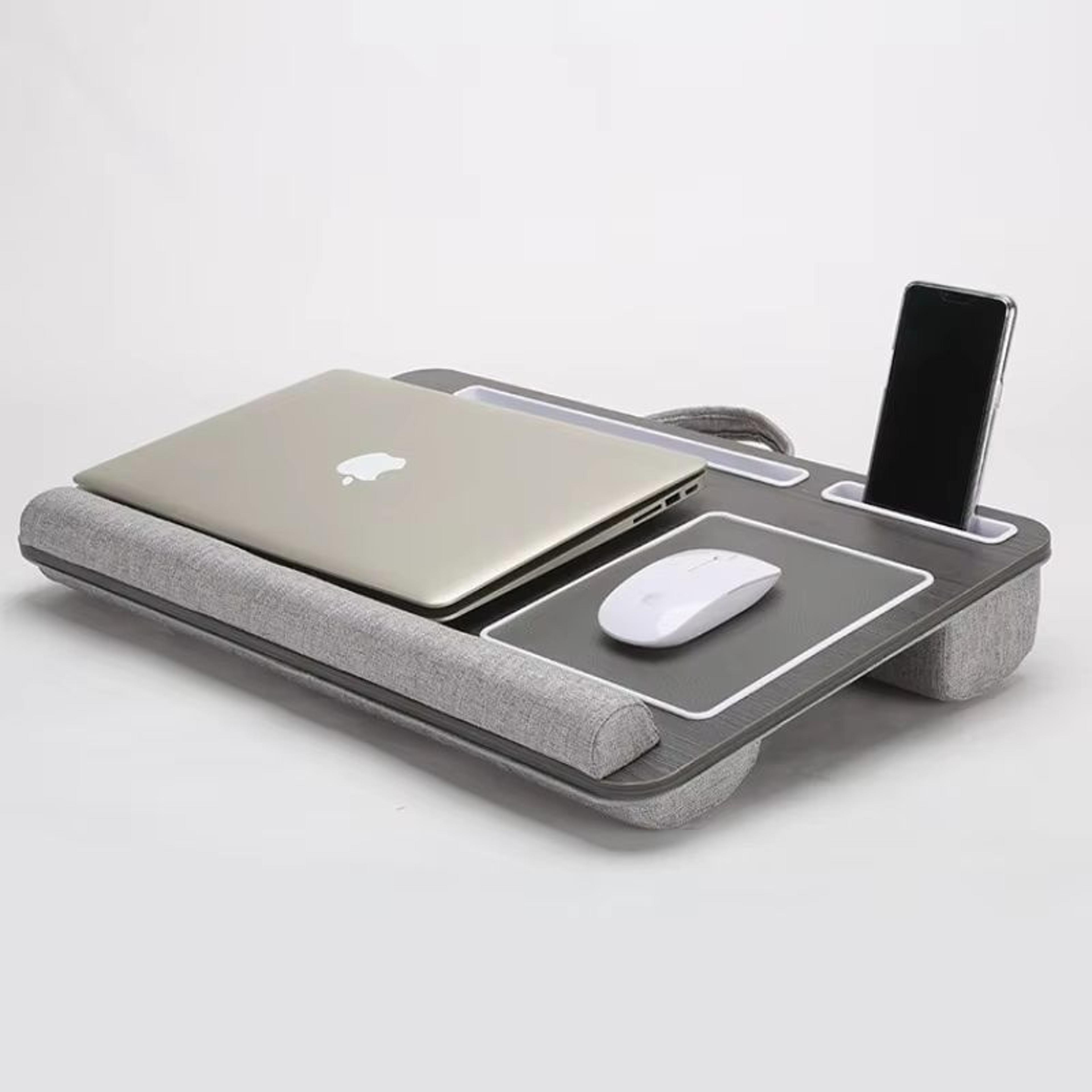 Portable Multi Purpose Laptop Desk Table With Double Groove Anti Slip Bar  Embedded Mouse Pad 0