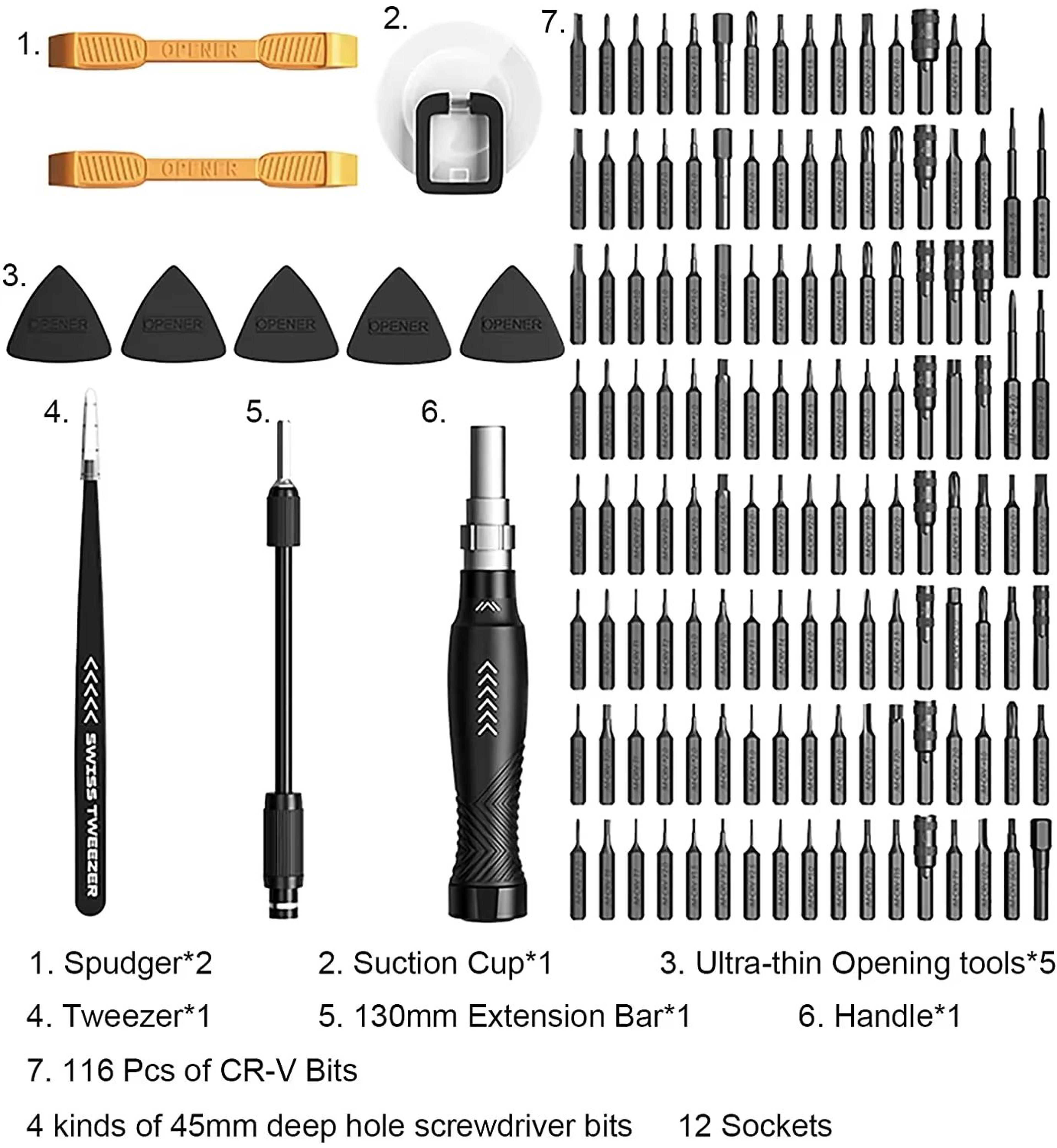 145 In 1 Precision Screwdriver Set Professional Electronics Repair Tool Kit With Magnetic Driver An 2