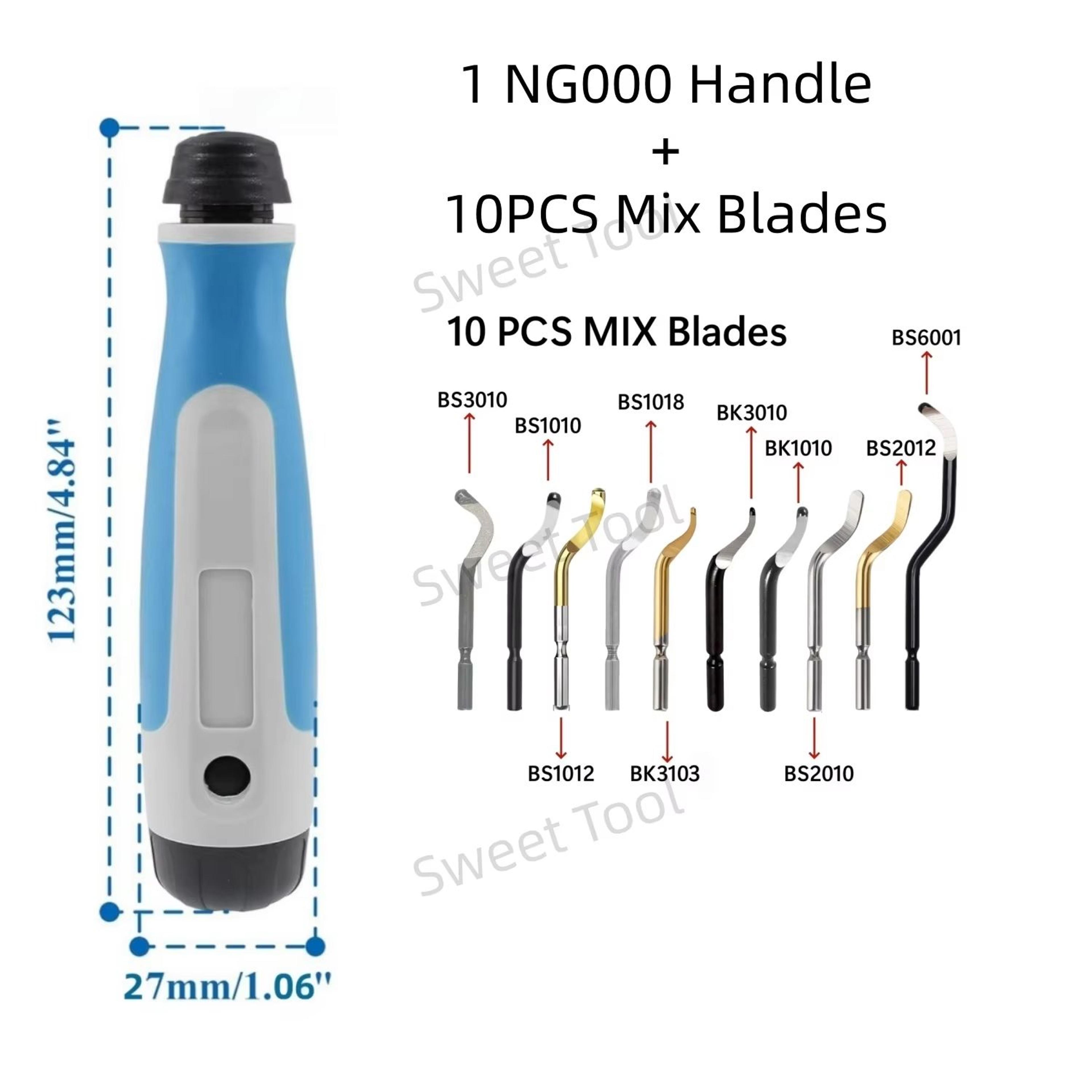 Deburring Tool Kit With NG1000 Handle And 10 Rotary Blades For Metal Plastic Finishing 6