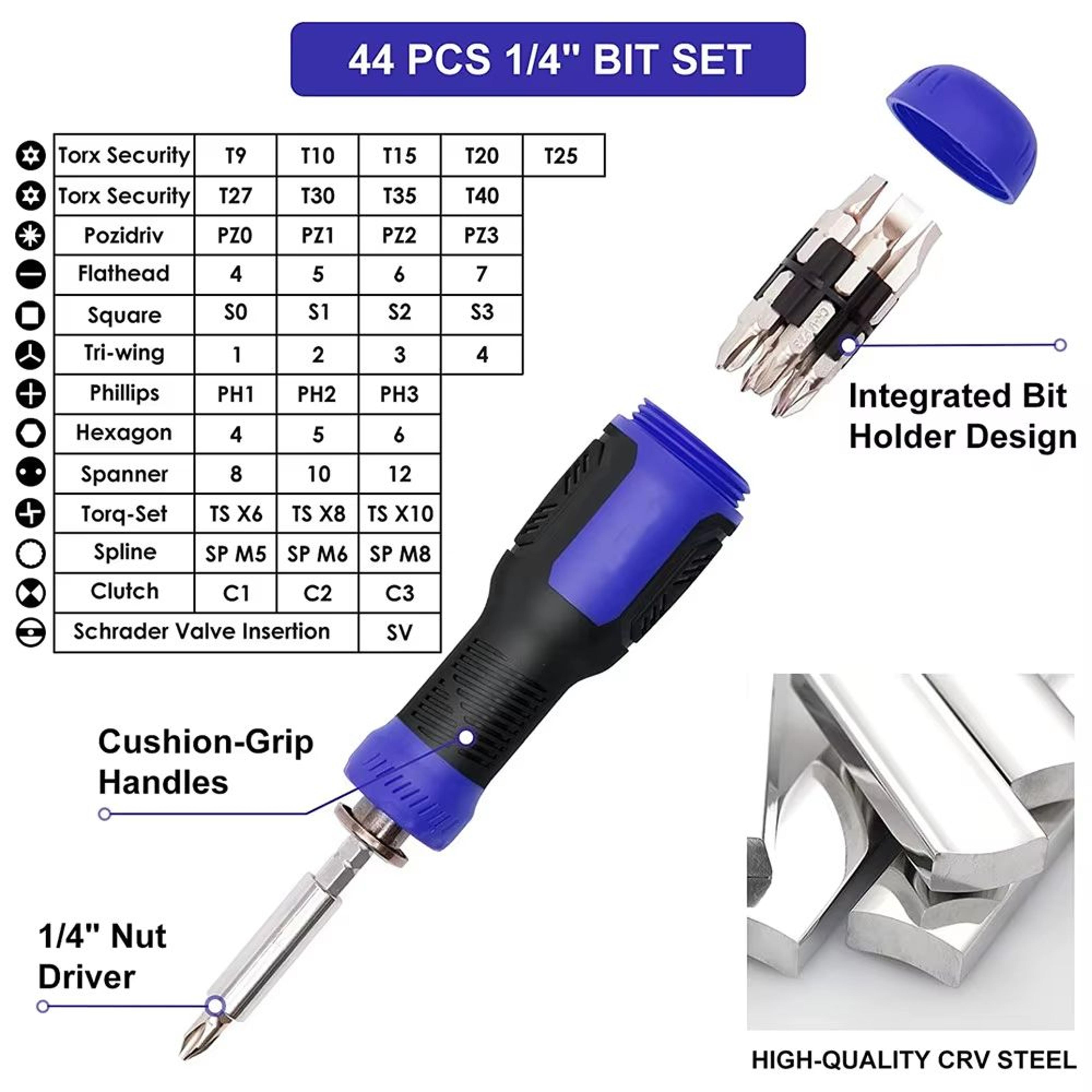 191Piece Precision Screwdriver Set With 14 Inch Nut Driver For Electronics Repair 3