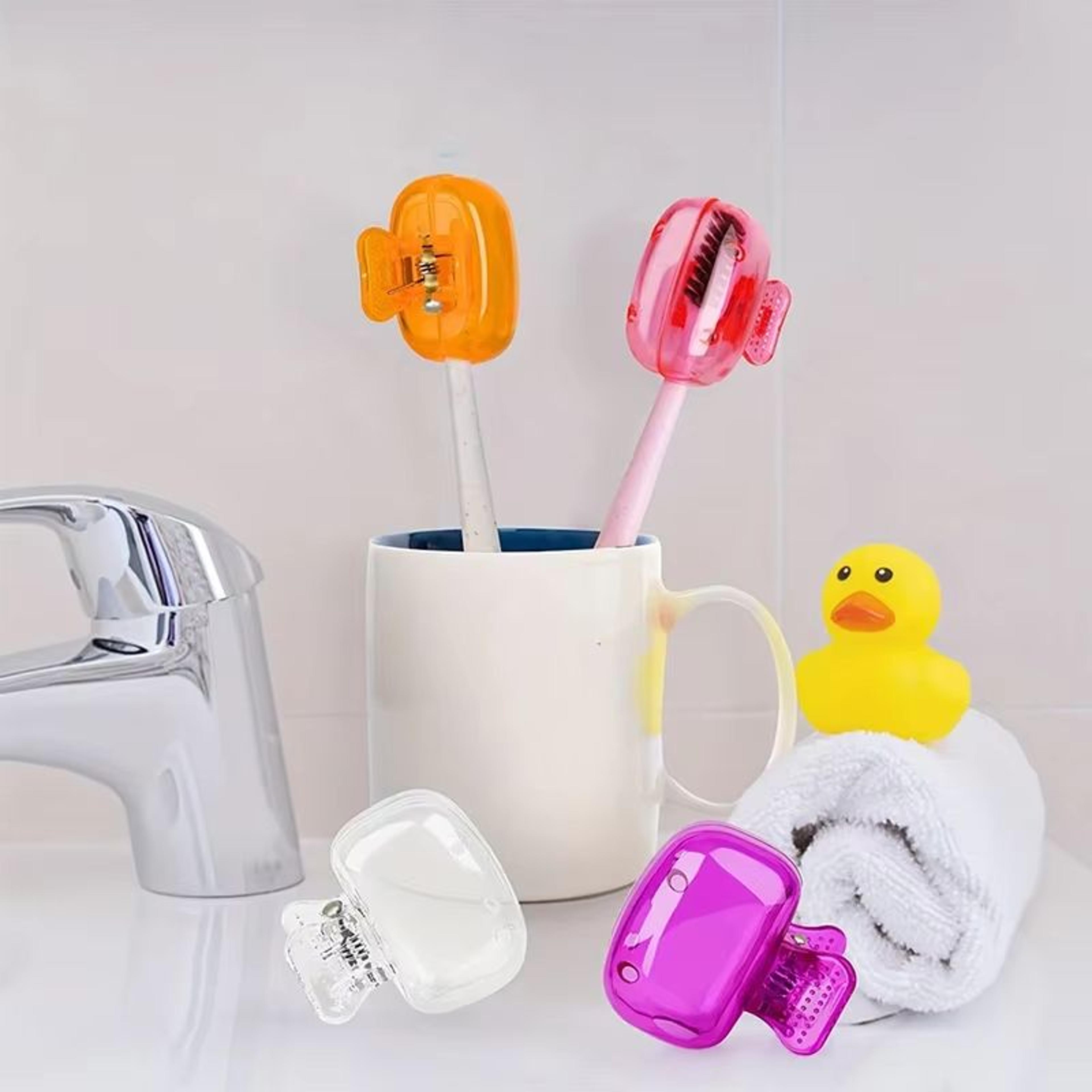 CleanGuard Portable Toothbrush Head Covers Protective Travel Case 3