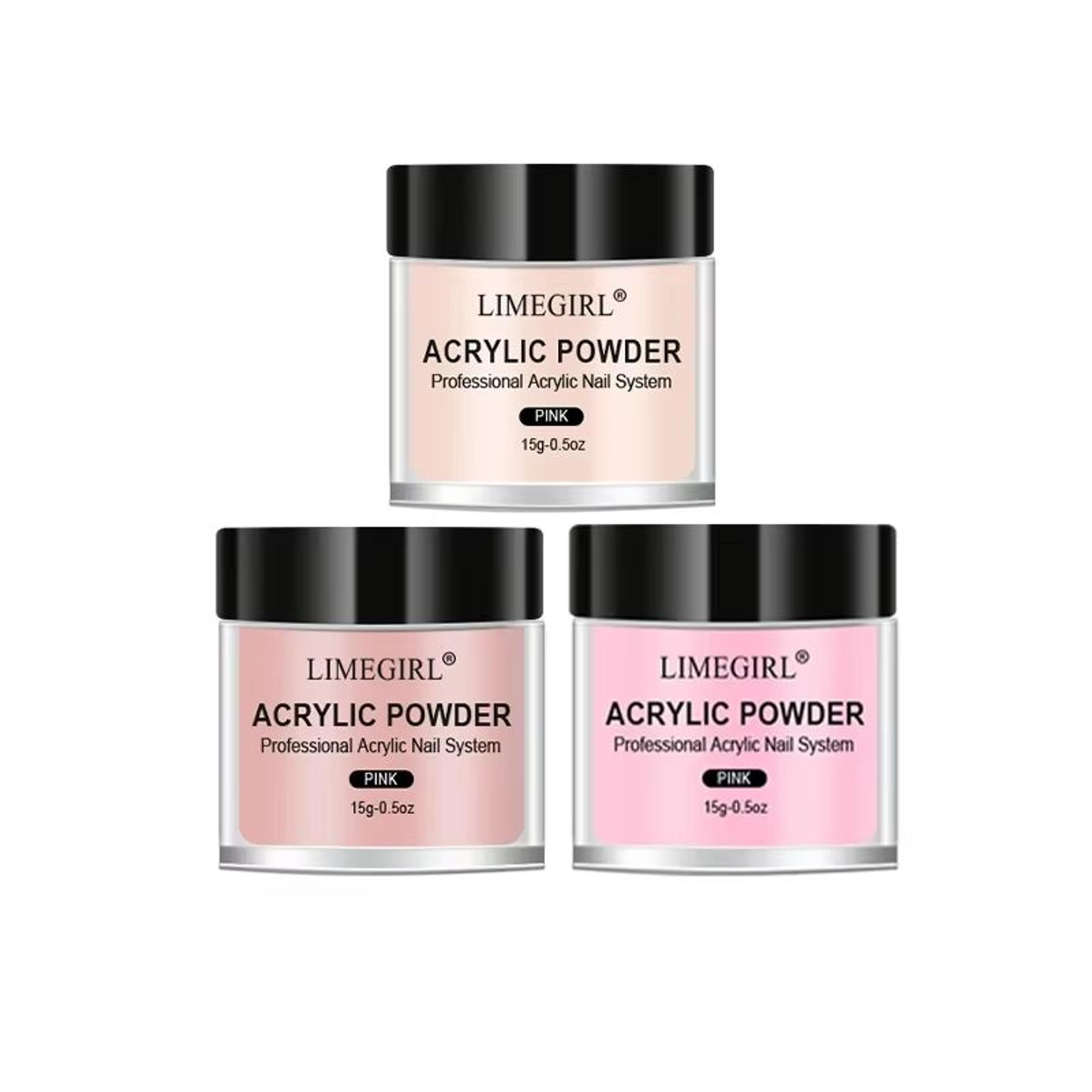 40ml Crystal Liquid  45ml Acrylic Powder Nail Kit  Beginner Acrylic Nail Set Pink White Transparent 11