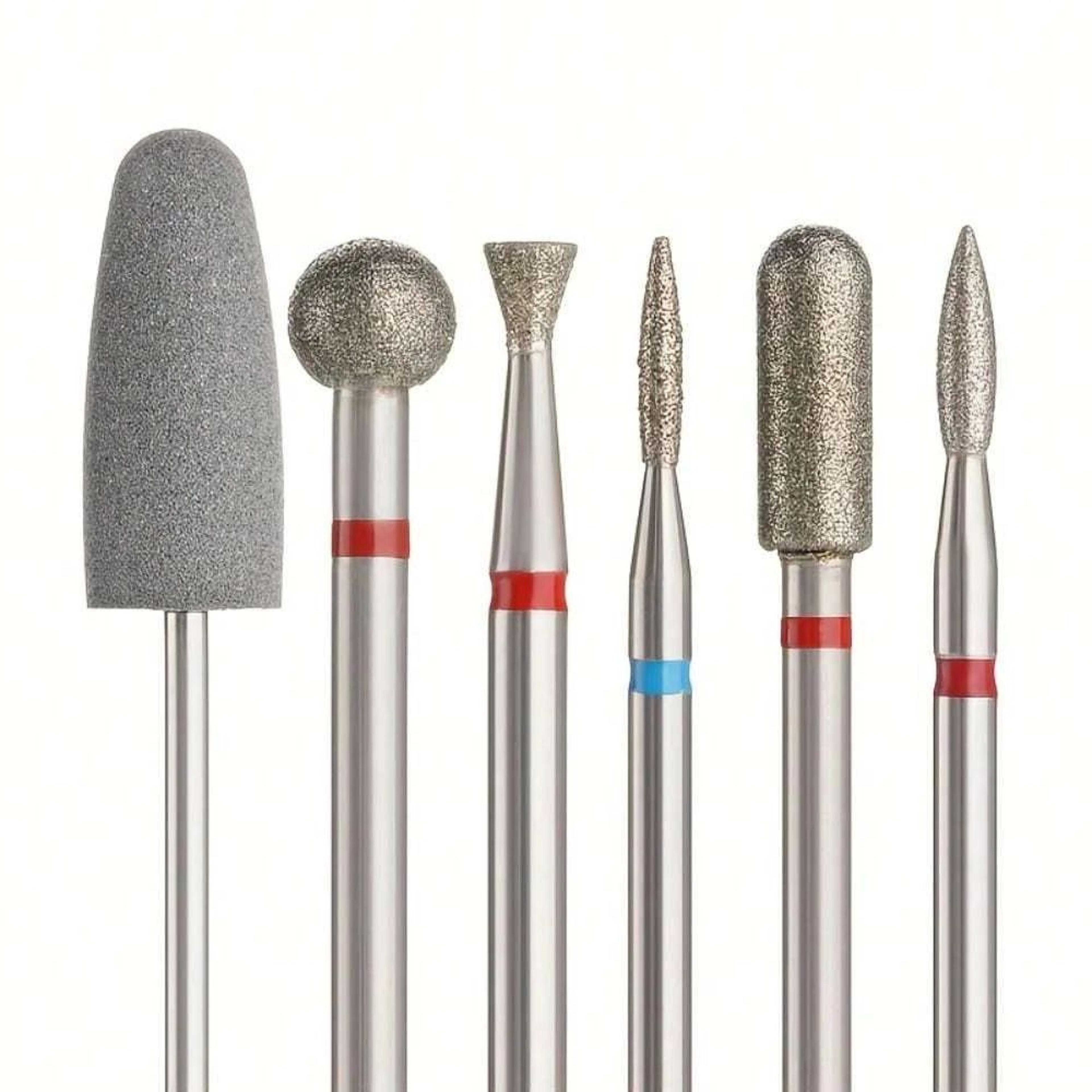 ProGlam 6Piece Diamond Nail Drill Bit Set  Electric Manicure Files  Cuticle Polishing Heads 0