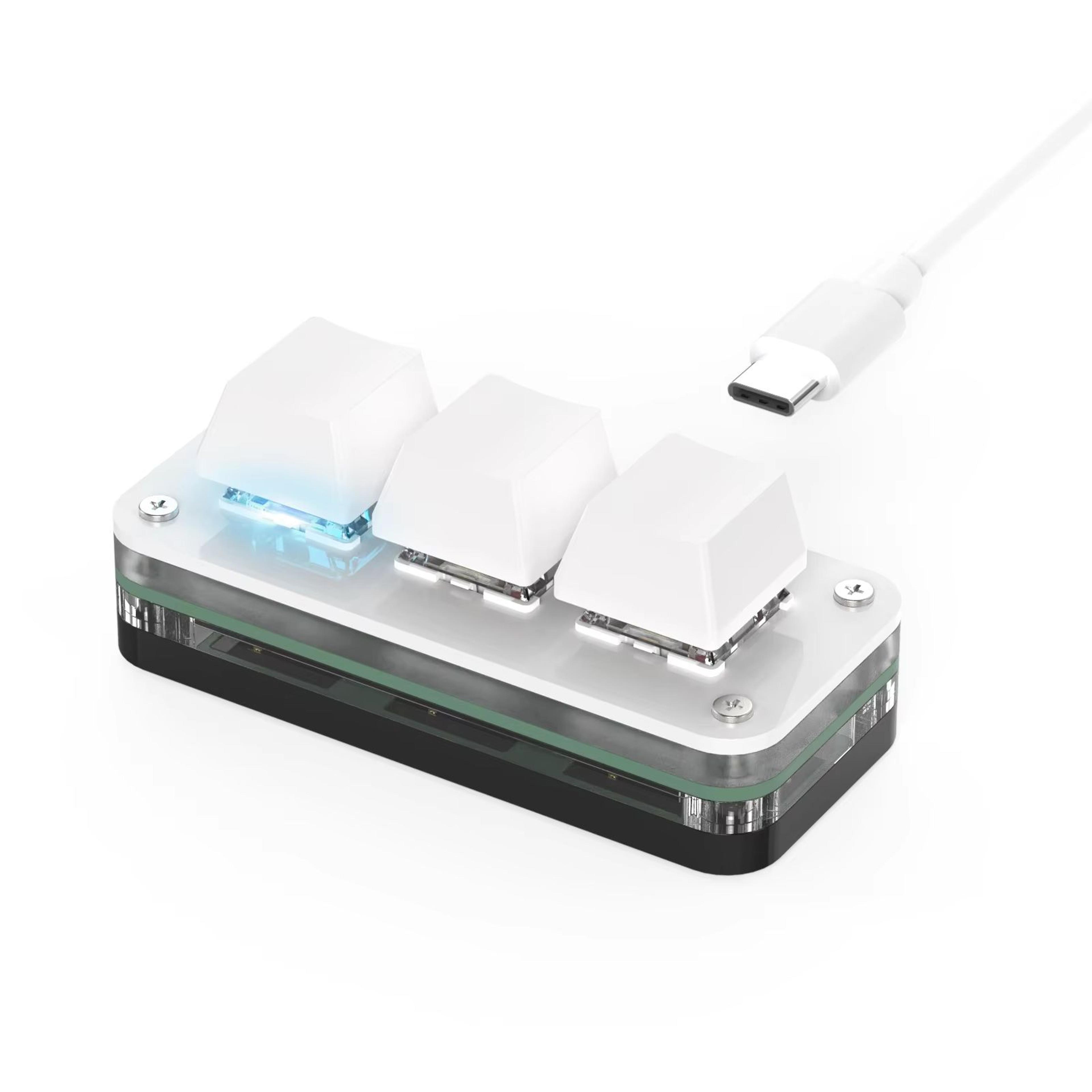 RGB 3 Key Programmable Macropad With Knob Hot Swap Macro Keypad For Photoshop And Multimedia 5