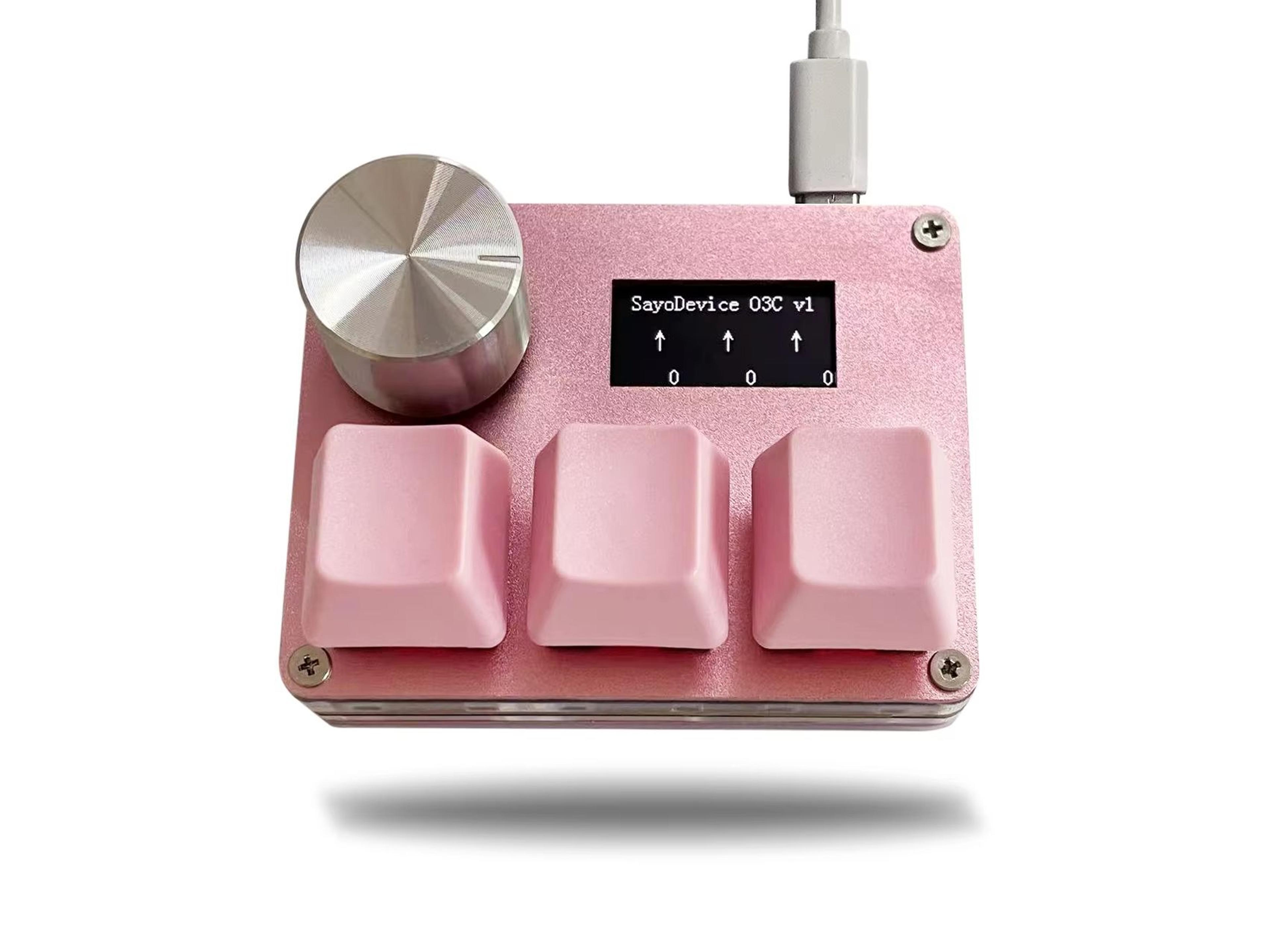O3C SayoDevice Rapid Trigger Hall Effect OSU Keypad 3 Key Magnetic Switch Macro Pad With Knob And S 6