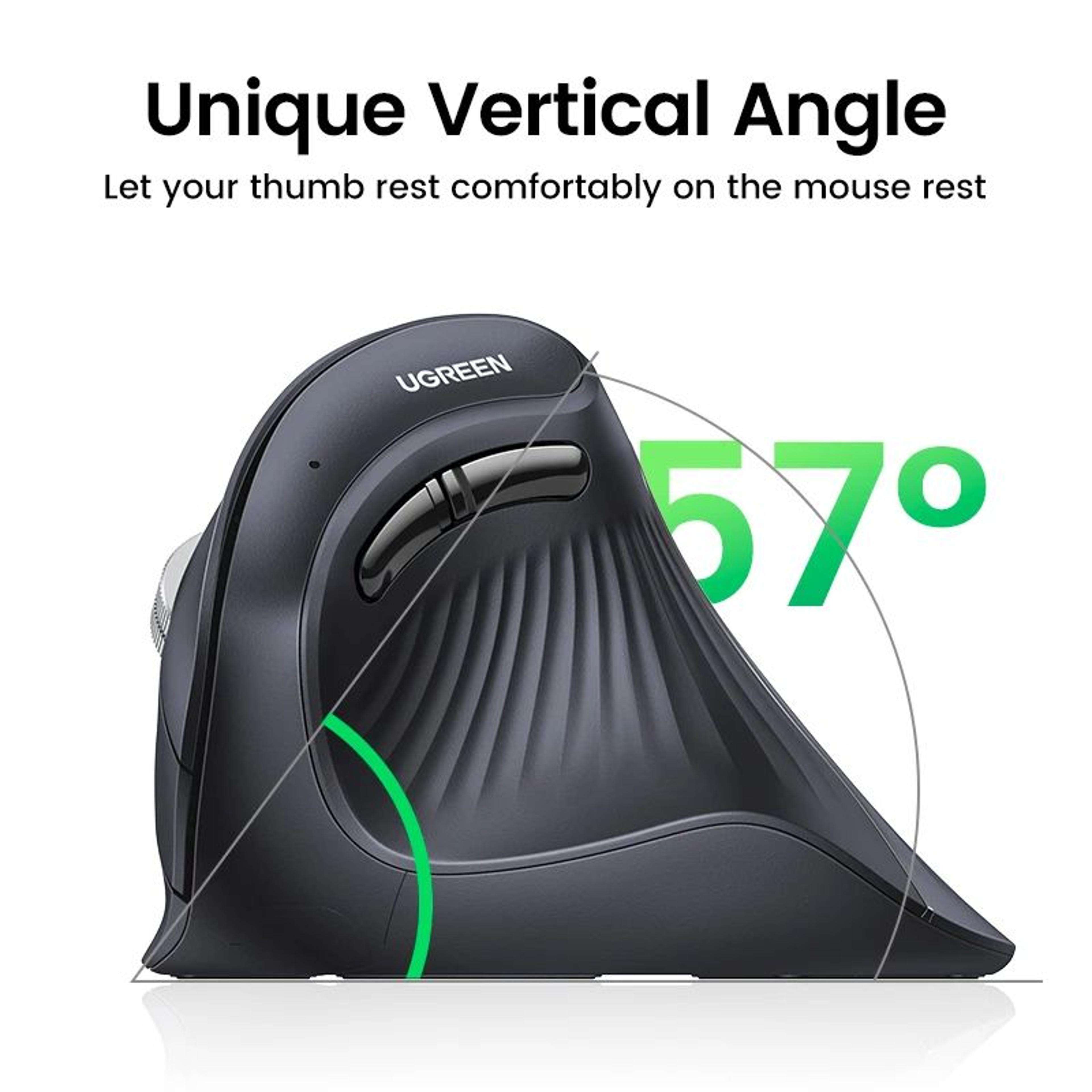 UGREEN Wireless Vertical Mouse With Bluetooth 50 And 24G 4000 DPI 6 Silent Buttons For MacBook And  1