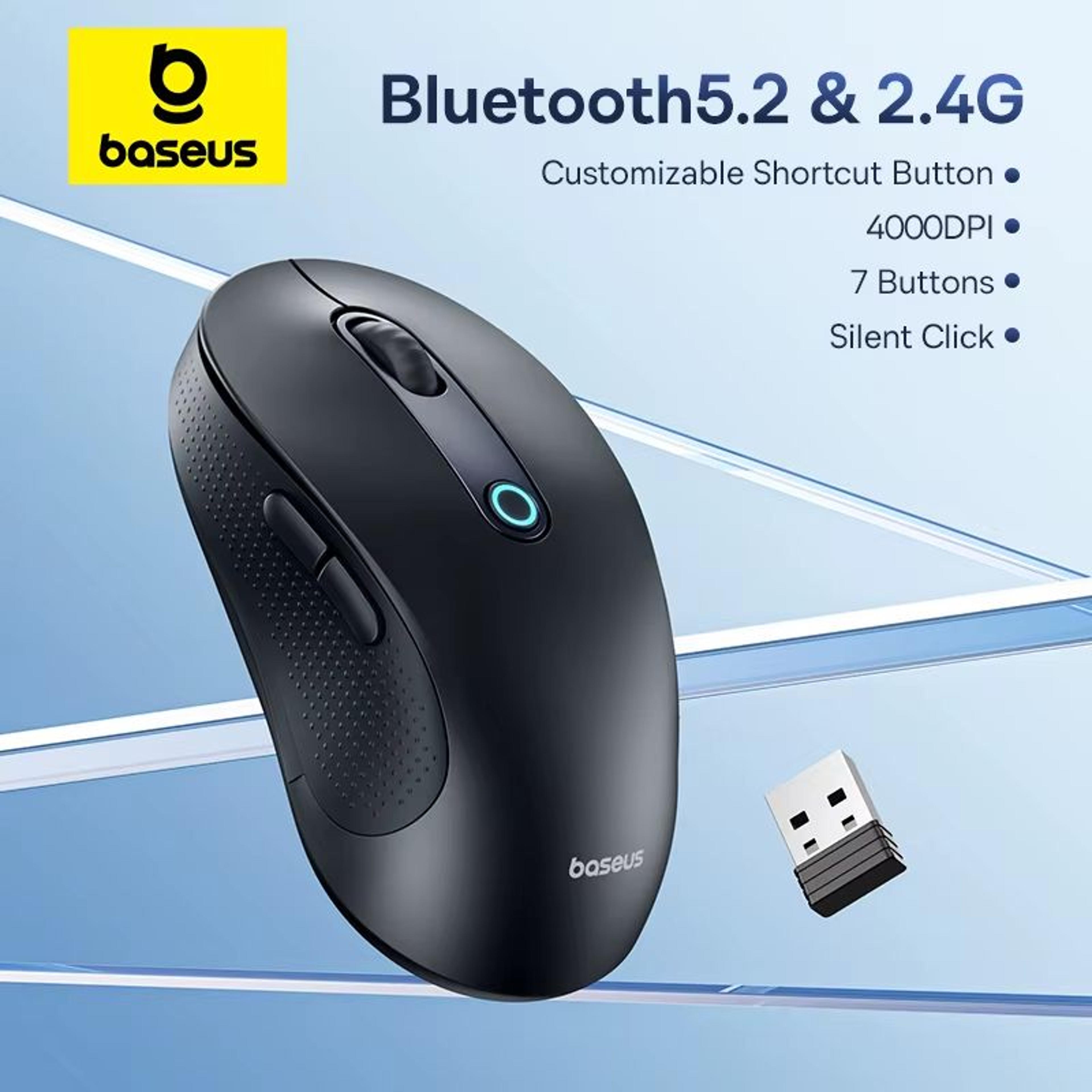 Baseus F02 Ergonomic Wireless Mouse With Bluetooth 52 And 4000 DPI Precision 0