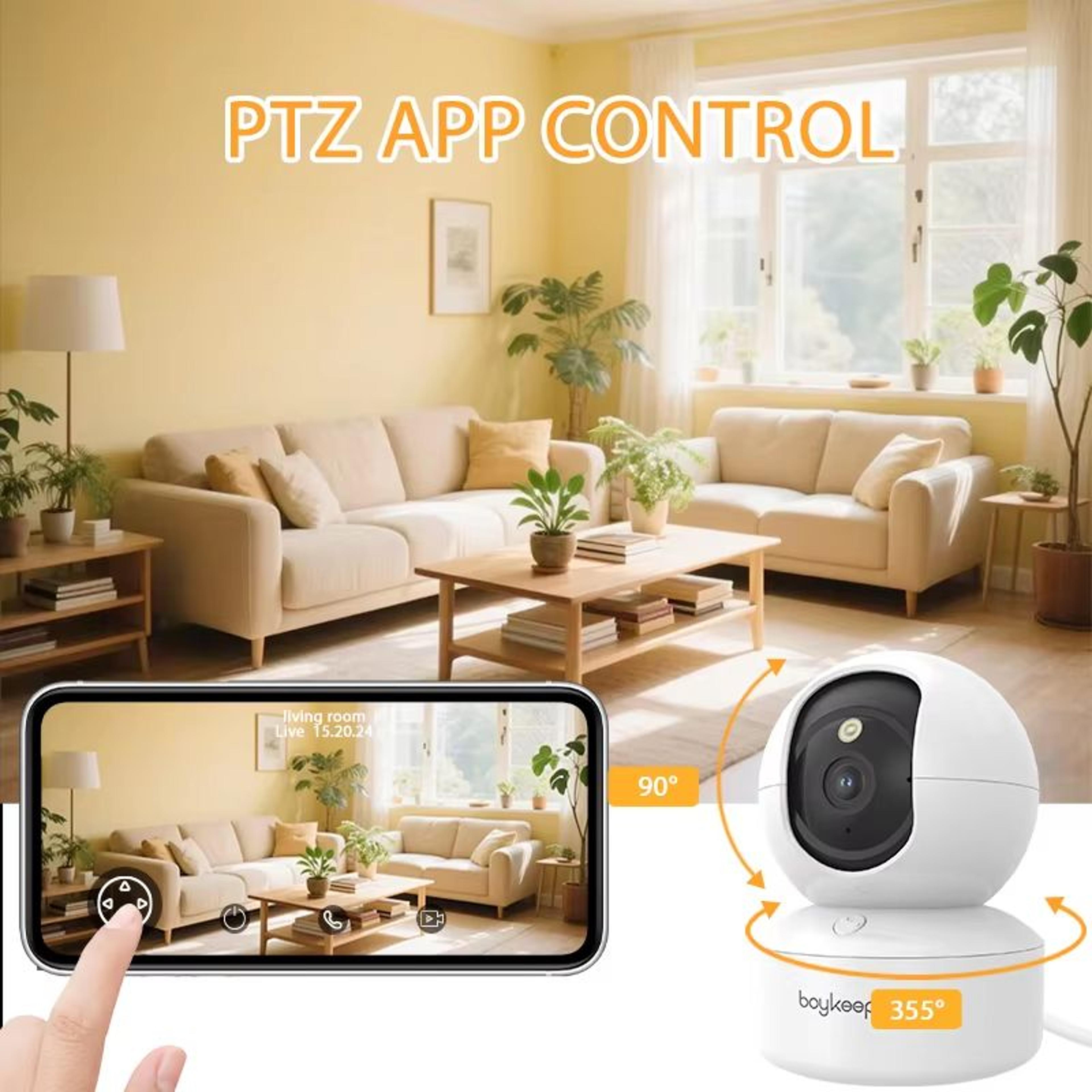 BoyKeep K30 2K Indoor Security Camera DualBand WiFi 360 Pan And Tilt Color Night Vision TwoWay Audi 5