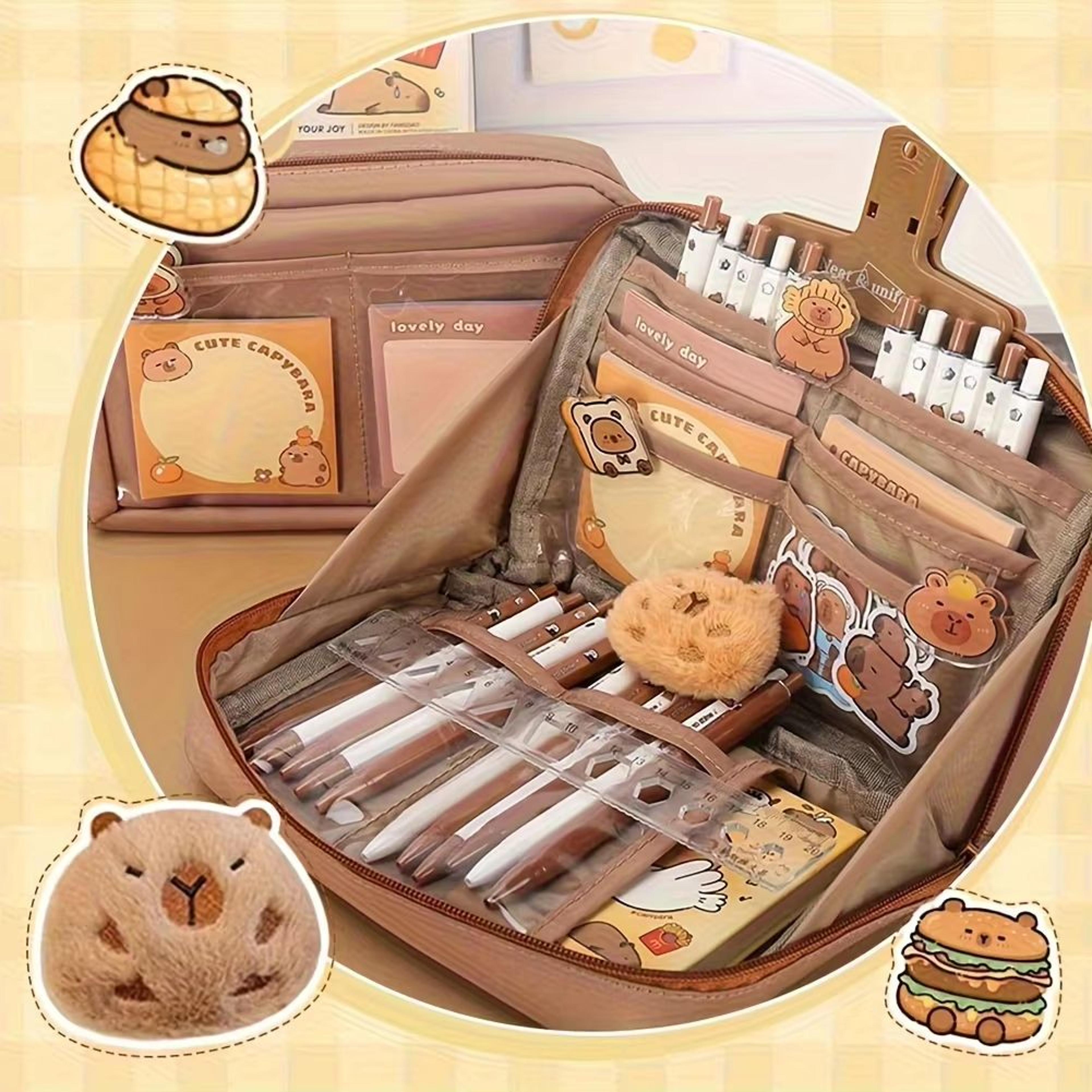 31pcs Cute Capybara Stationery Set With MultiLayer Pencil Case School Supplies Gift Kit 2