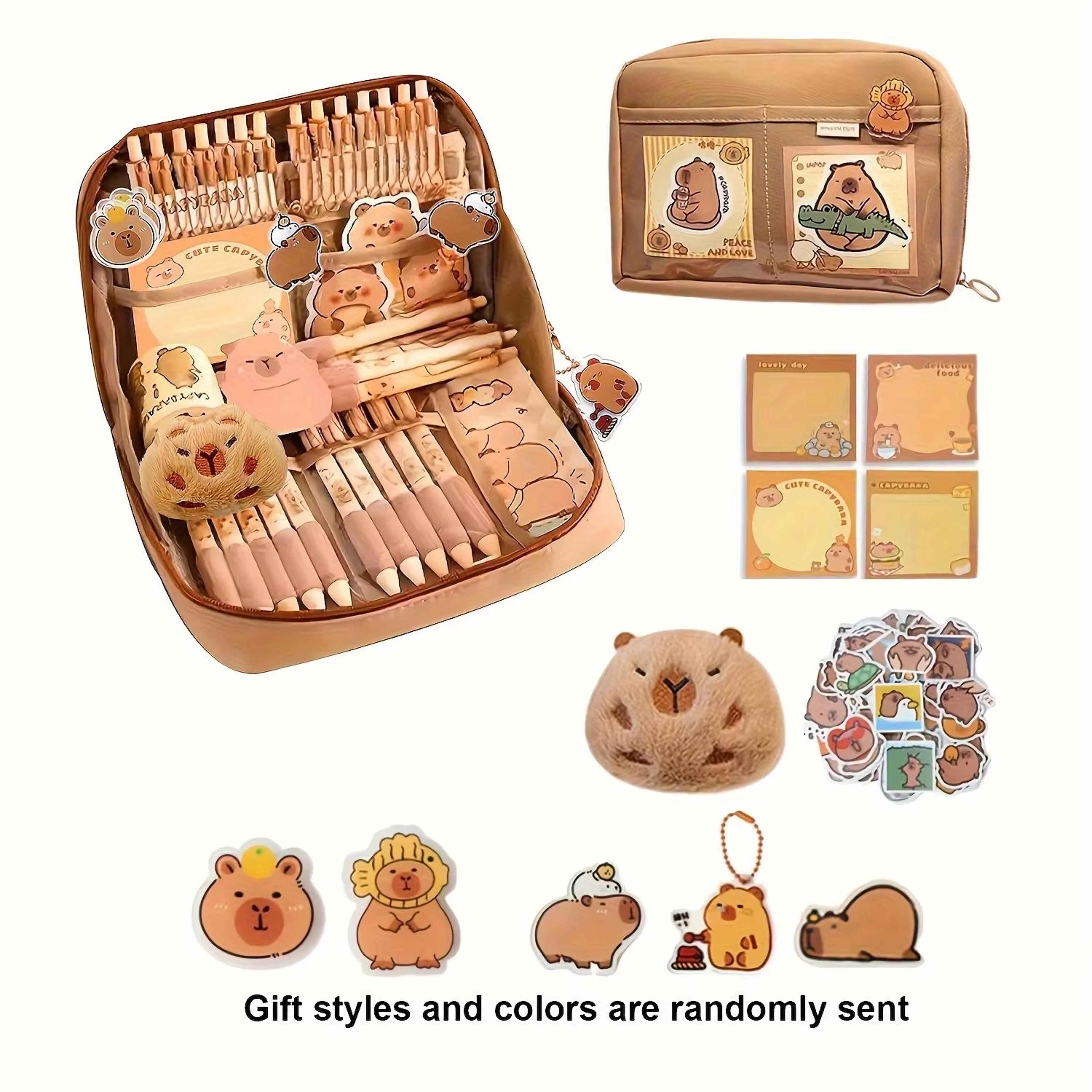 31pcs Cute Capybara Stationery Set With MultiLayer Pencil Case School Supplies Gift Kit 5