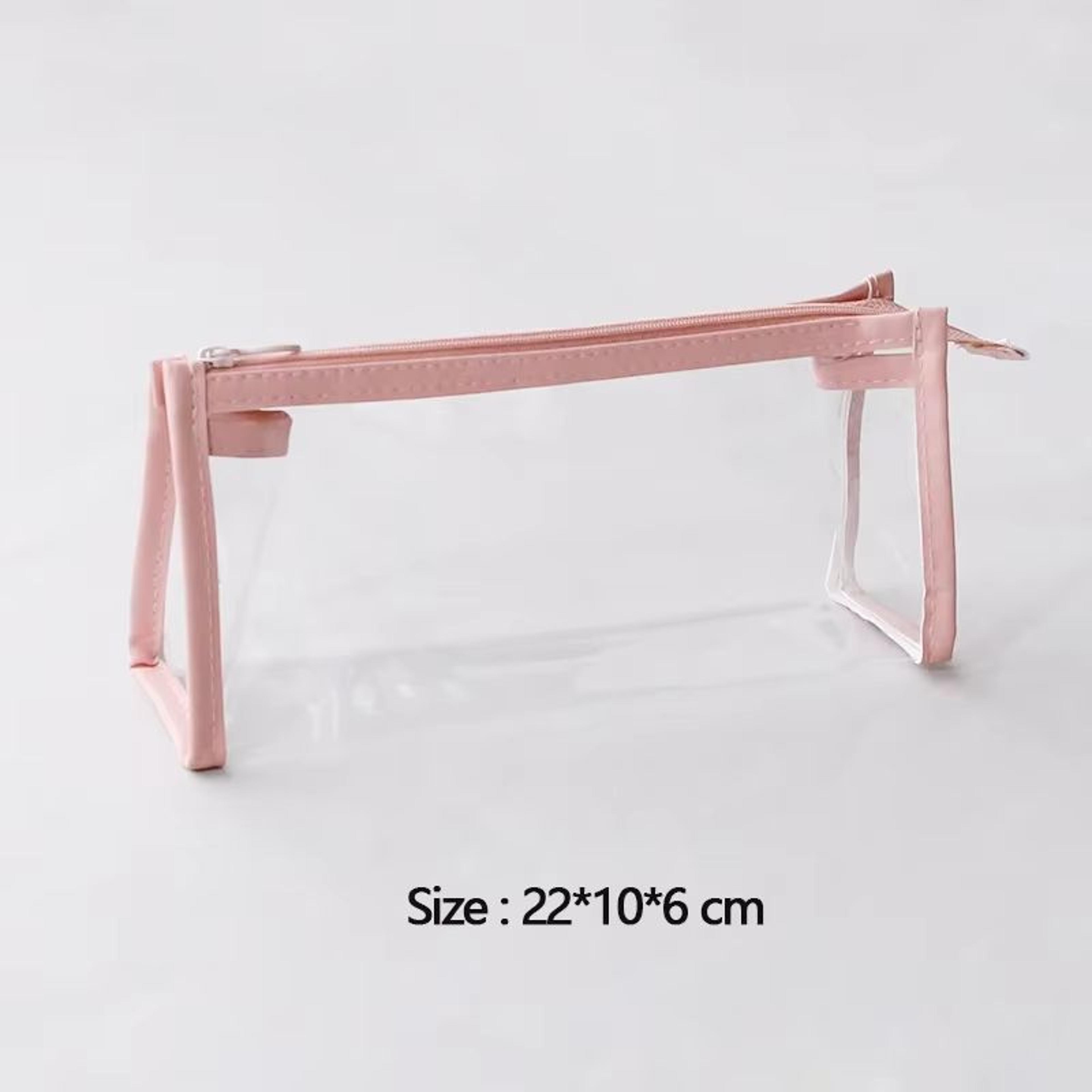 Kawaii Transparent Pencil Case Large Capacity Clear Stationery Organizer Pouch 6